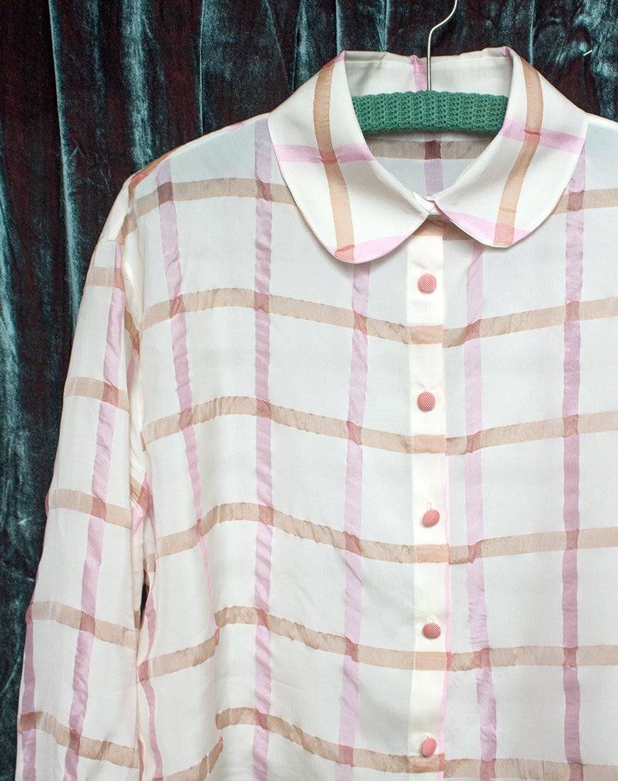 Chemise Picnic 🧺 Pink Plaid Silk