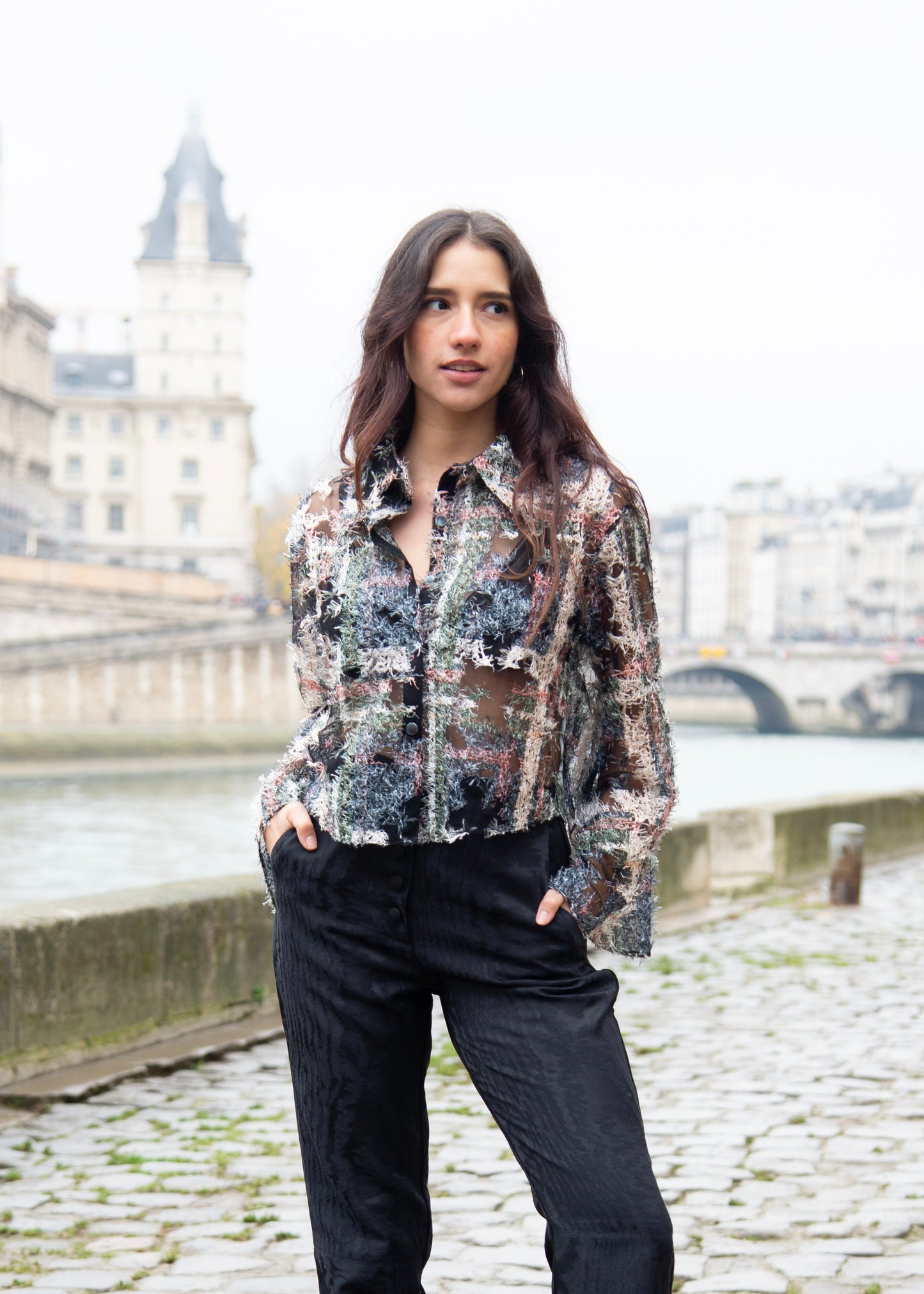 Cocktail Shirt - Tulle embroidered