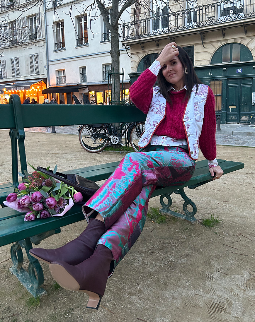 Gilet à Feuilles 🍂 Fuchsia