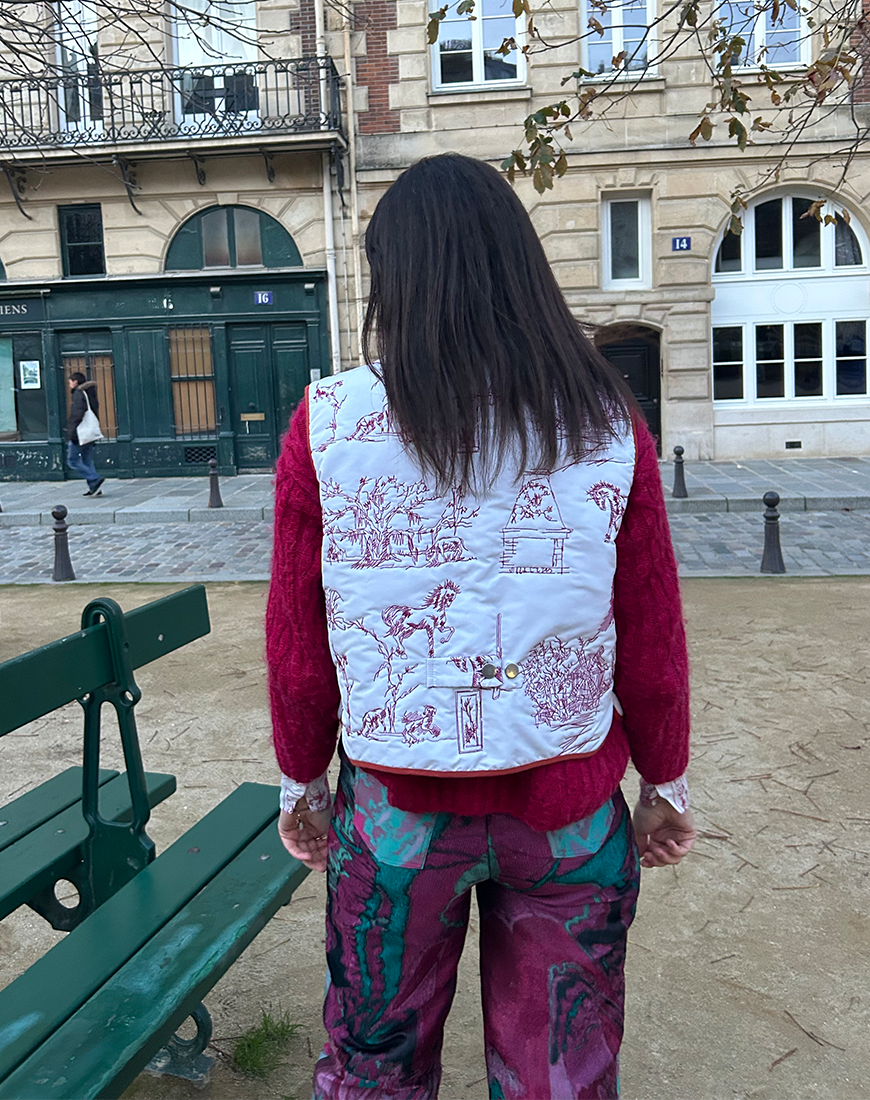 Gilet à Feuilles 🍂 Fuchsia