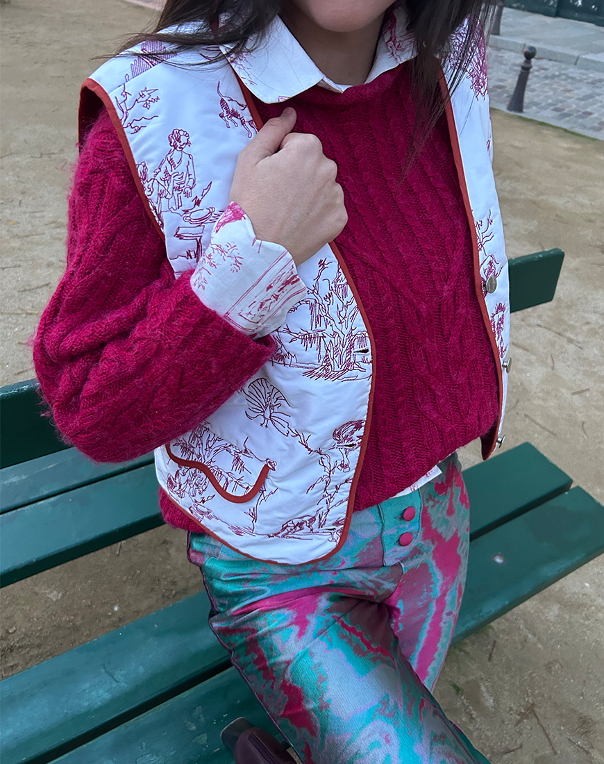 Gilet à Feuilles 🍂 Fuchsia