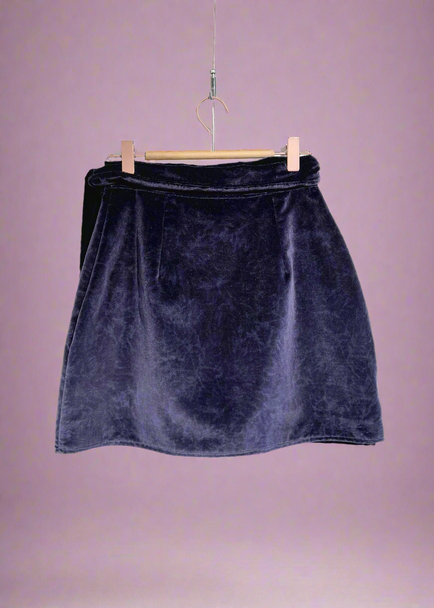 Amaretto Skirt - Velvet Purple Flowers