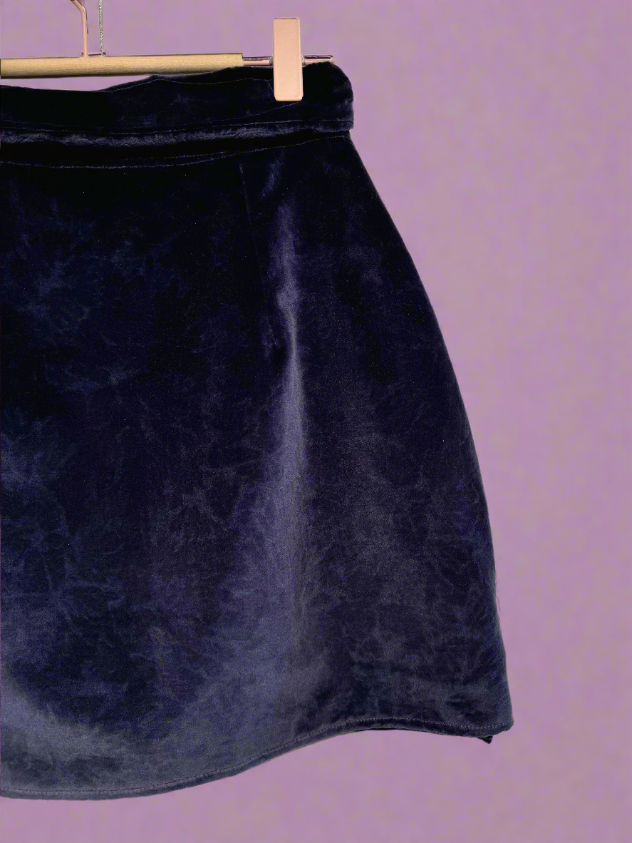 Amaretto Skirt - Velvet Purple Flowers