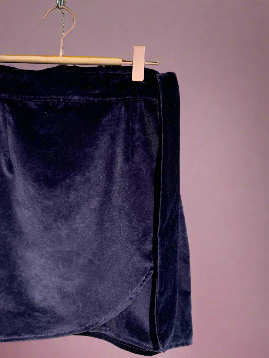 Amaretto Skirt - Velvet Purple Flowers