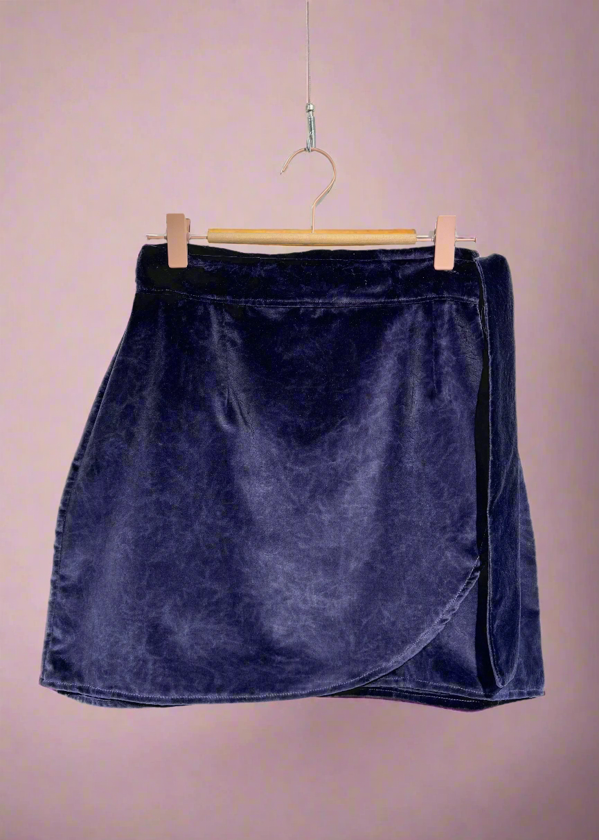 Amaretto Skirt - Velvet Purple Flowers