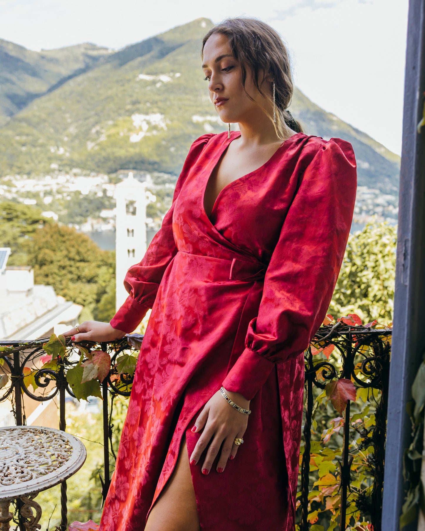 Mimosa dress cherry jacquard