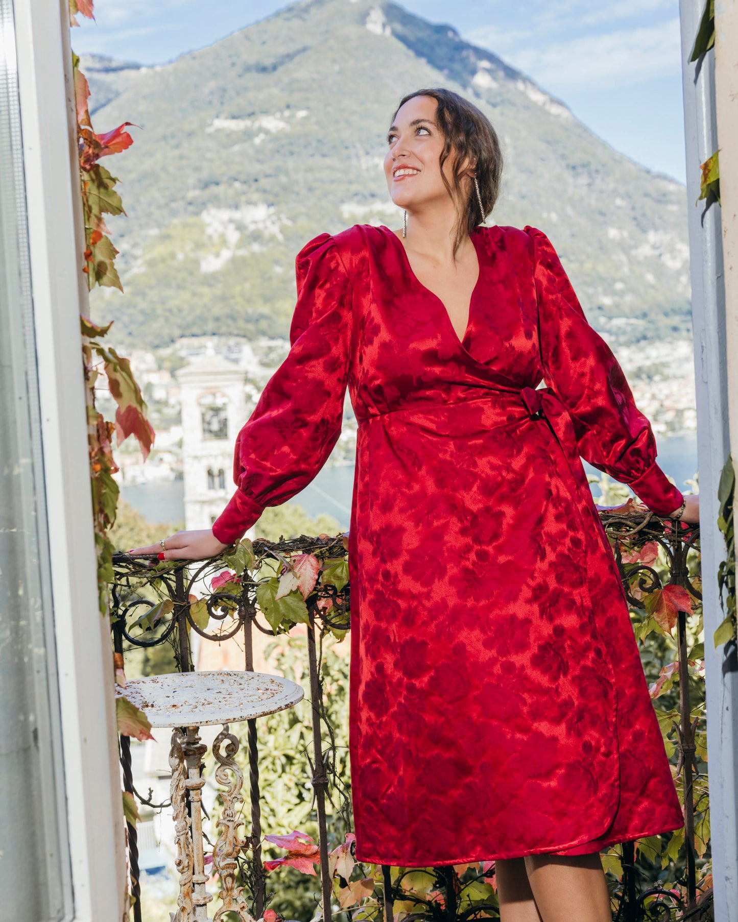 Mimosa dress cherry jacquard