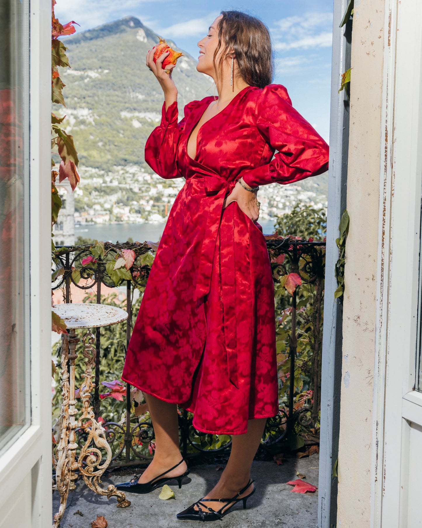 Mimosa dress cherry jacquard