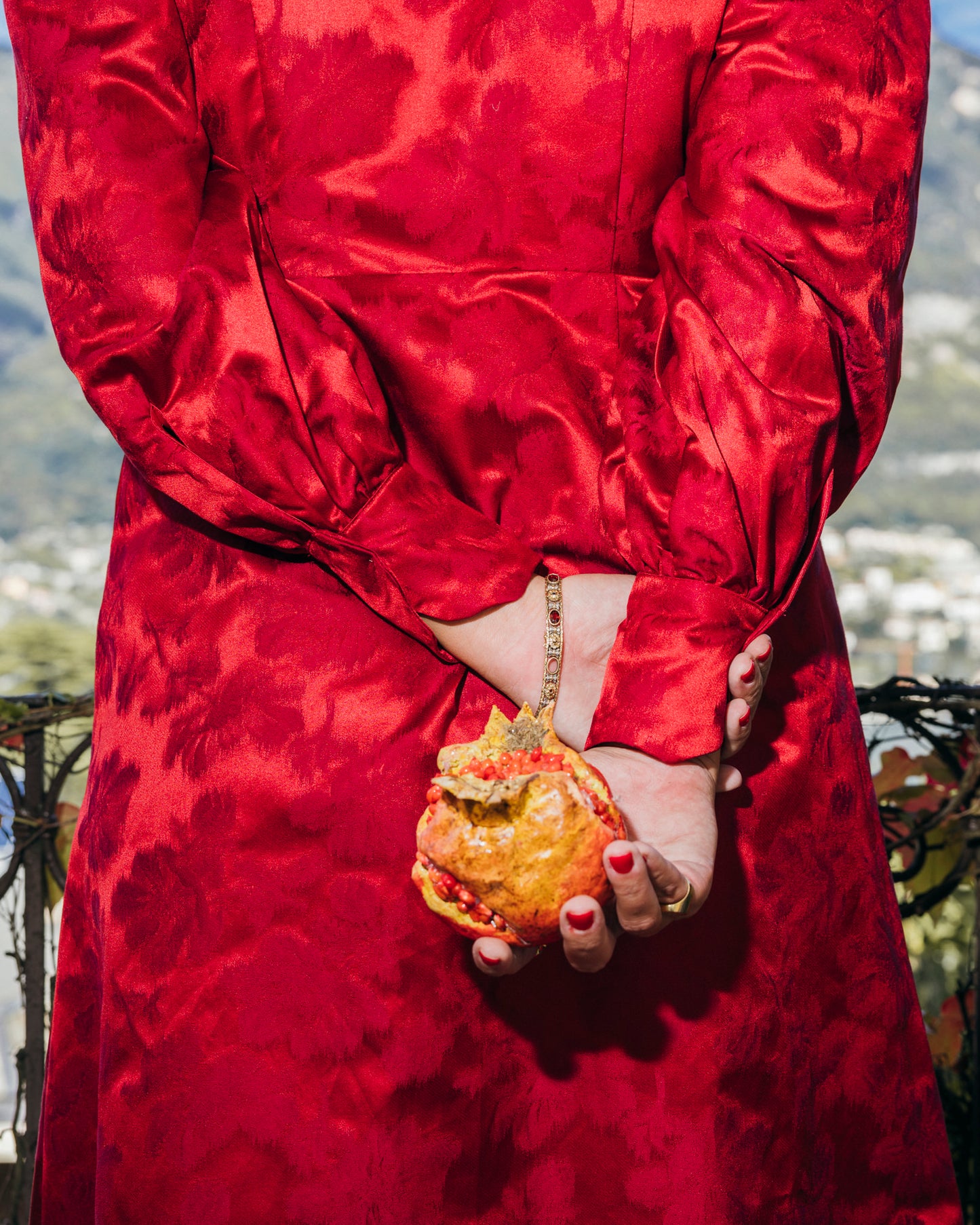 Mimosa dress cherry jacquard