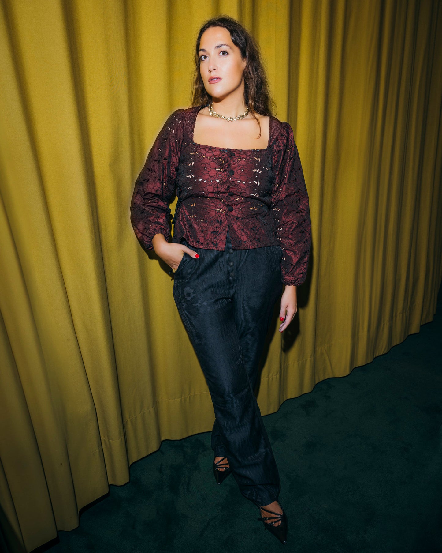 Vice Versa pants - Black moré & leather