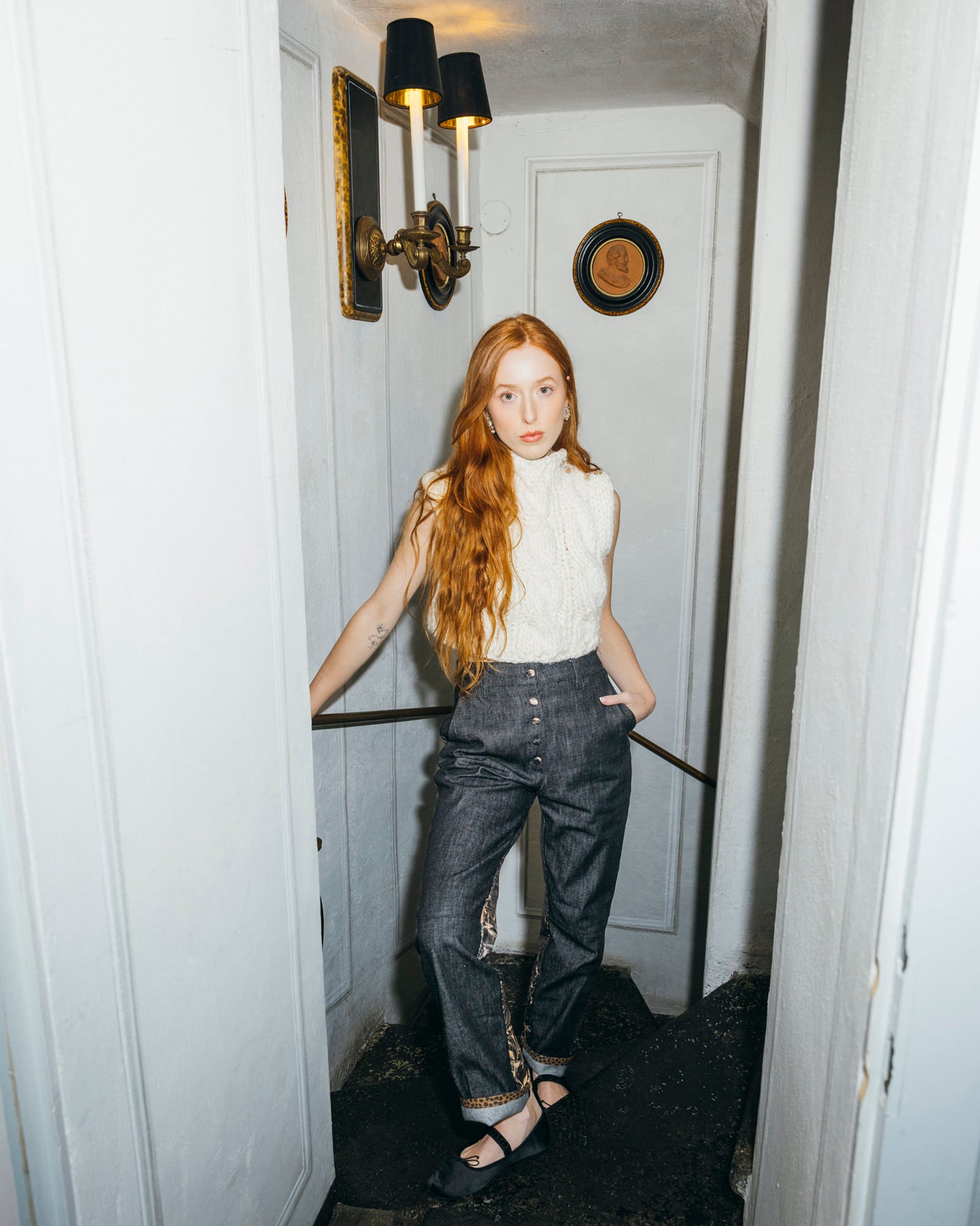 Vice Versa Pants - Black Denim & Leather
