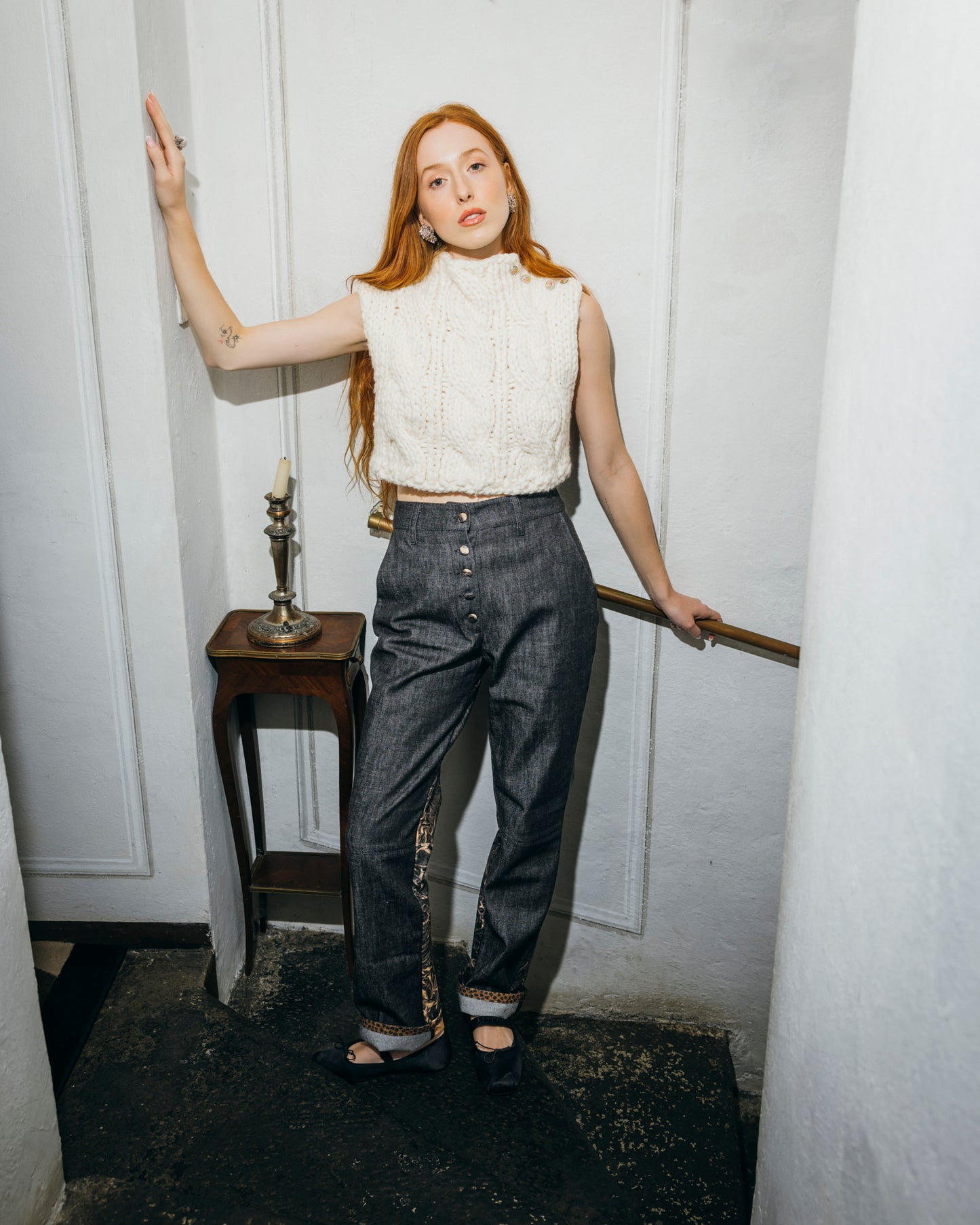 Vice Versa Pants - Black Denim & Leather