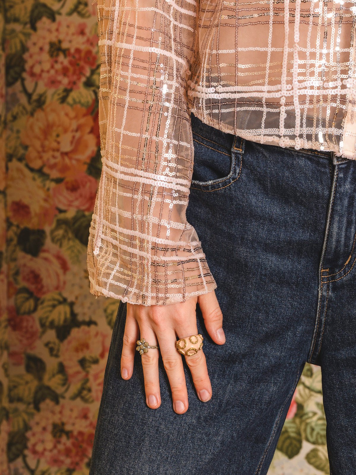 Cocktail Shirt - Sequin Tartan
