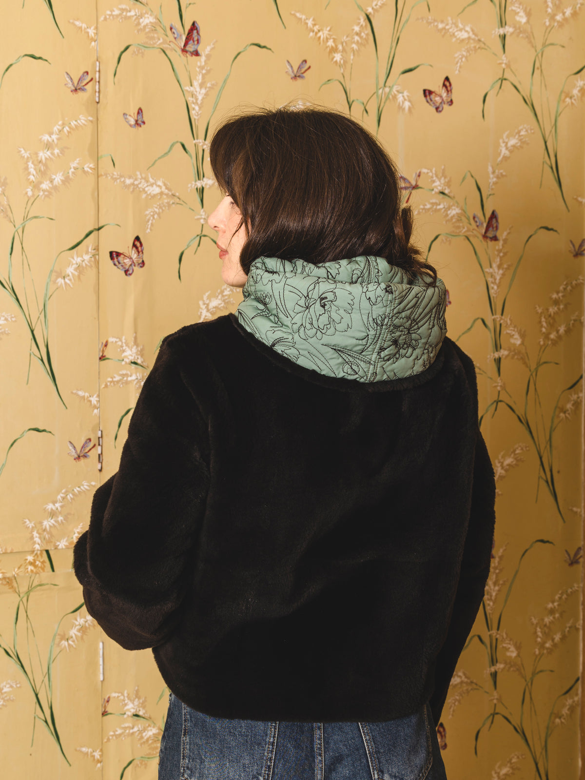 Reversible fur jacket