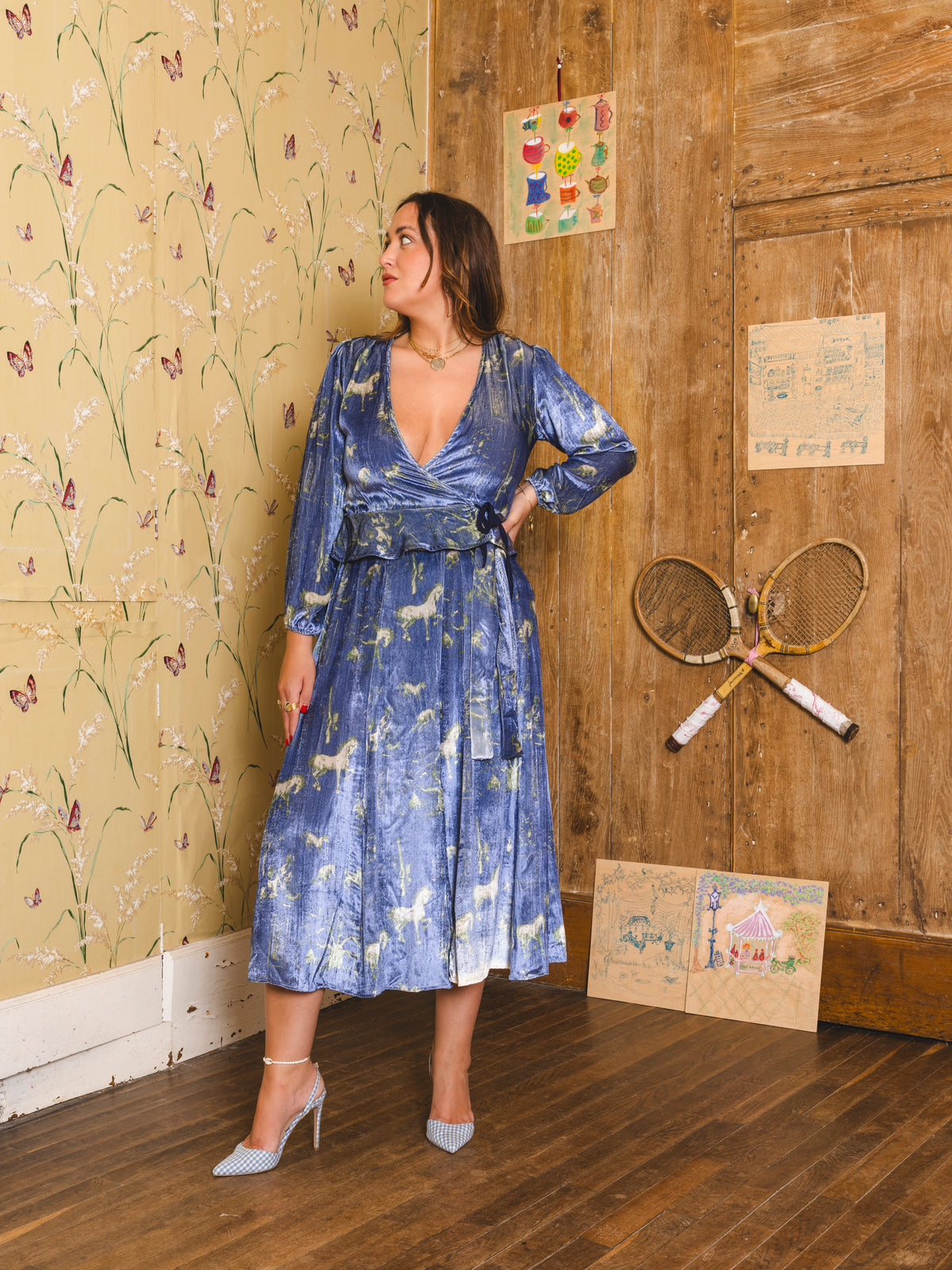 Cassis Skirt - Velvet Toile de Jouy