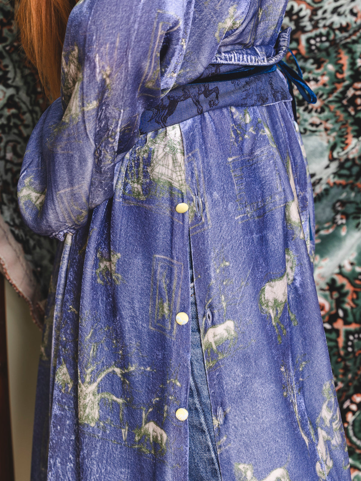 Peony dress - Velvet Toile de Jouy