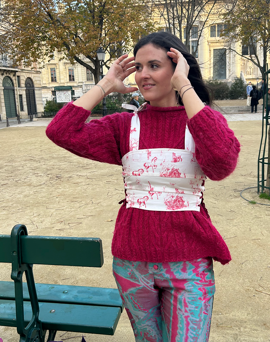 Sweet&Laced Top โ๏ธ๐ Toile de Jouy Fuchsia