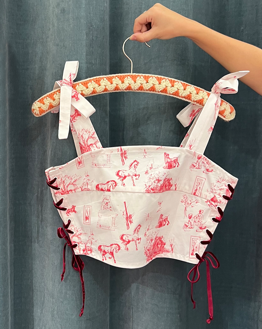 Sweet&Laced Top โ๏ธ๐ Toile de Jouy Fuchsia