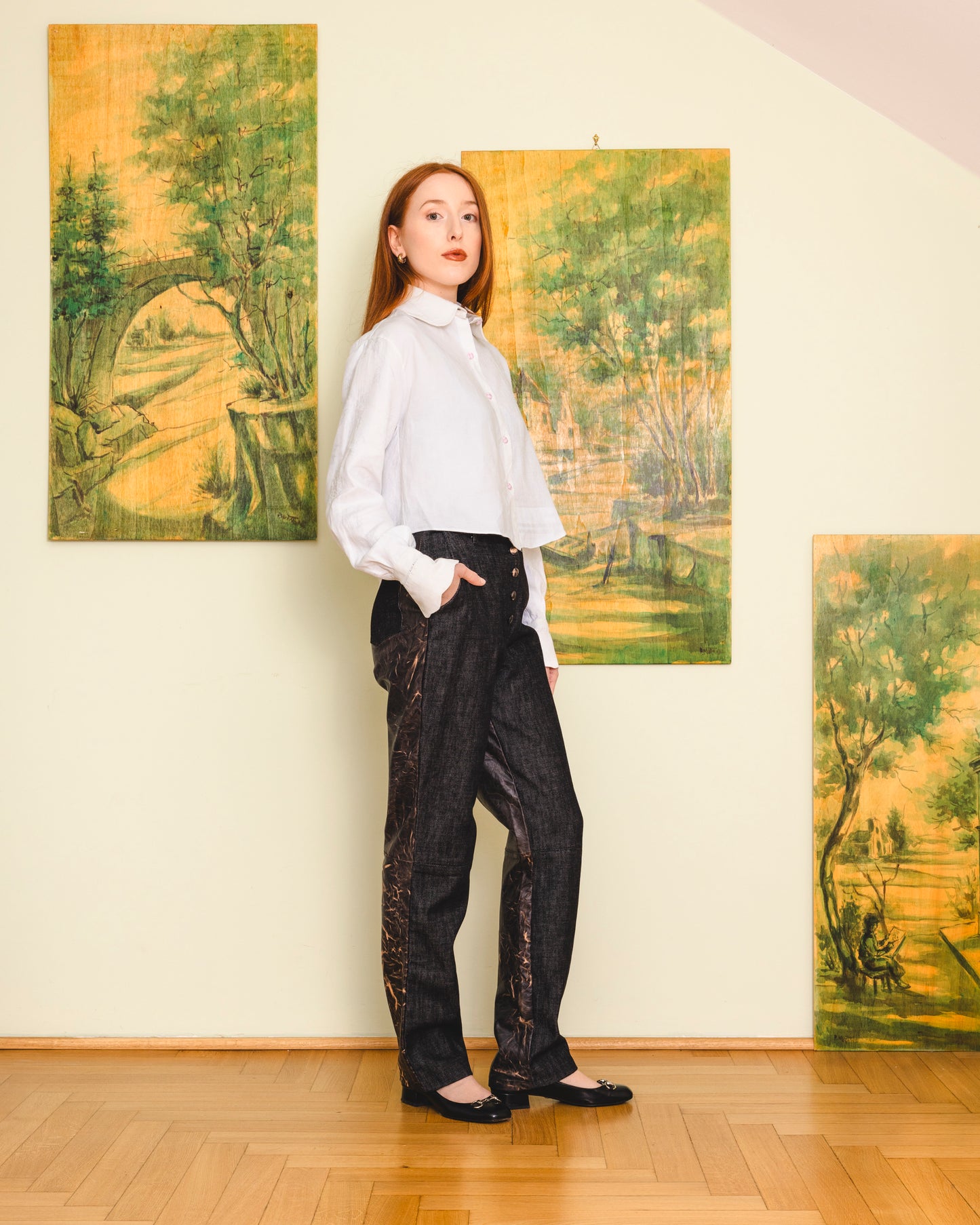 Vice Versa Pants - Black Denim & Leather