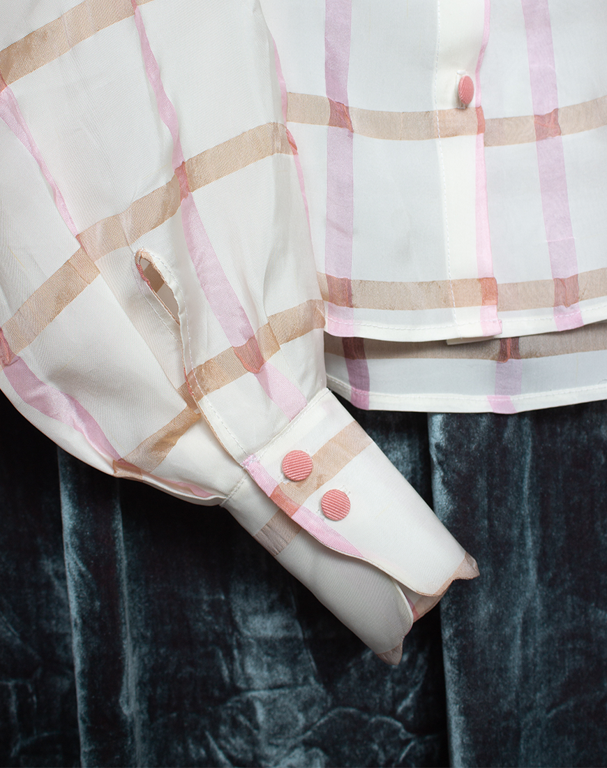 Chemise Picnic Pink Plaid Silk 🧺 Made-to-order