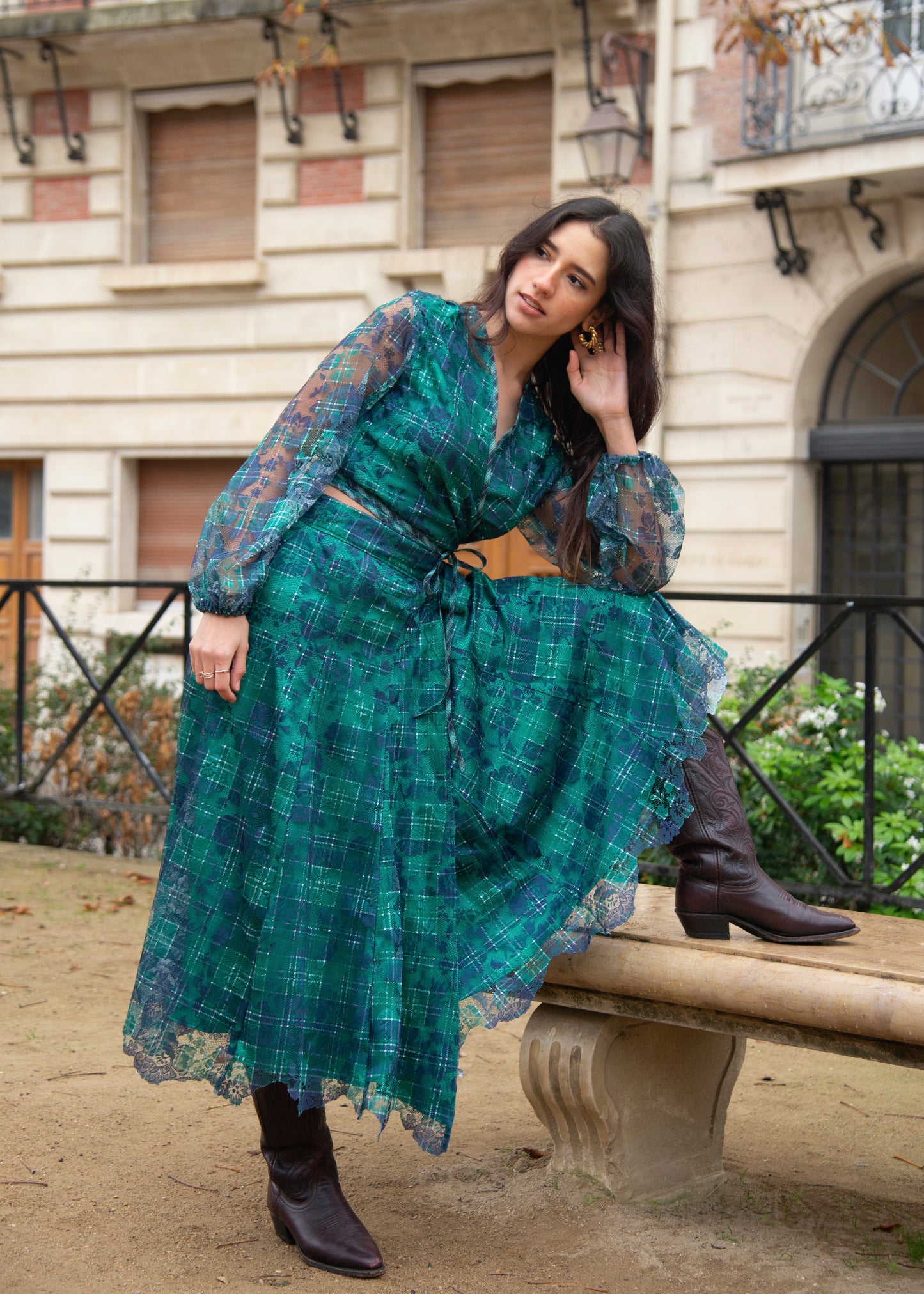 Cassis Skirt - Tartan Lace Blue