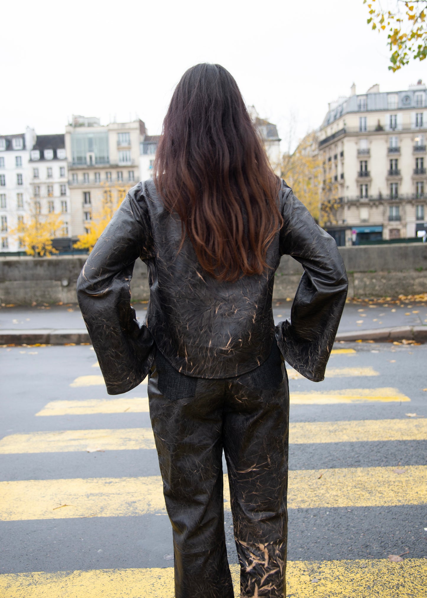 Leather set shirt & pants