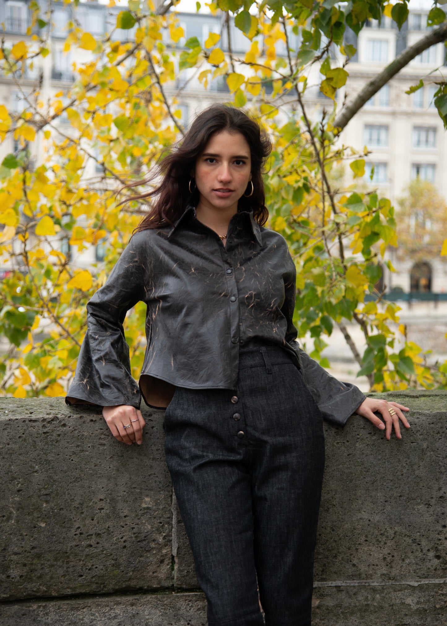 Leather set shirt & pants
