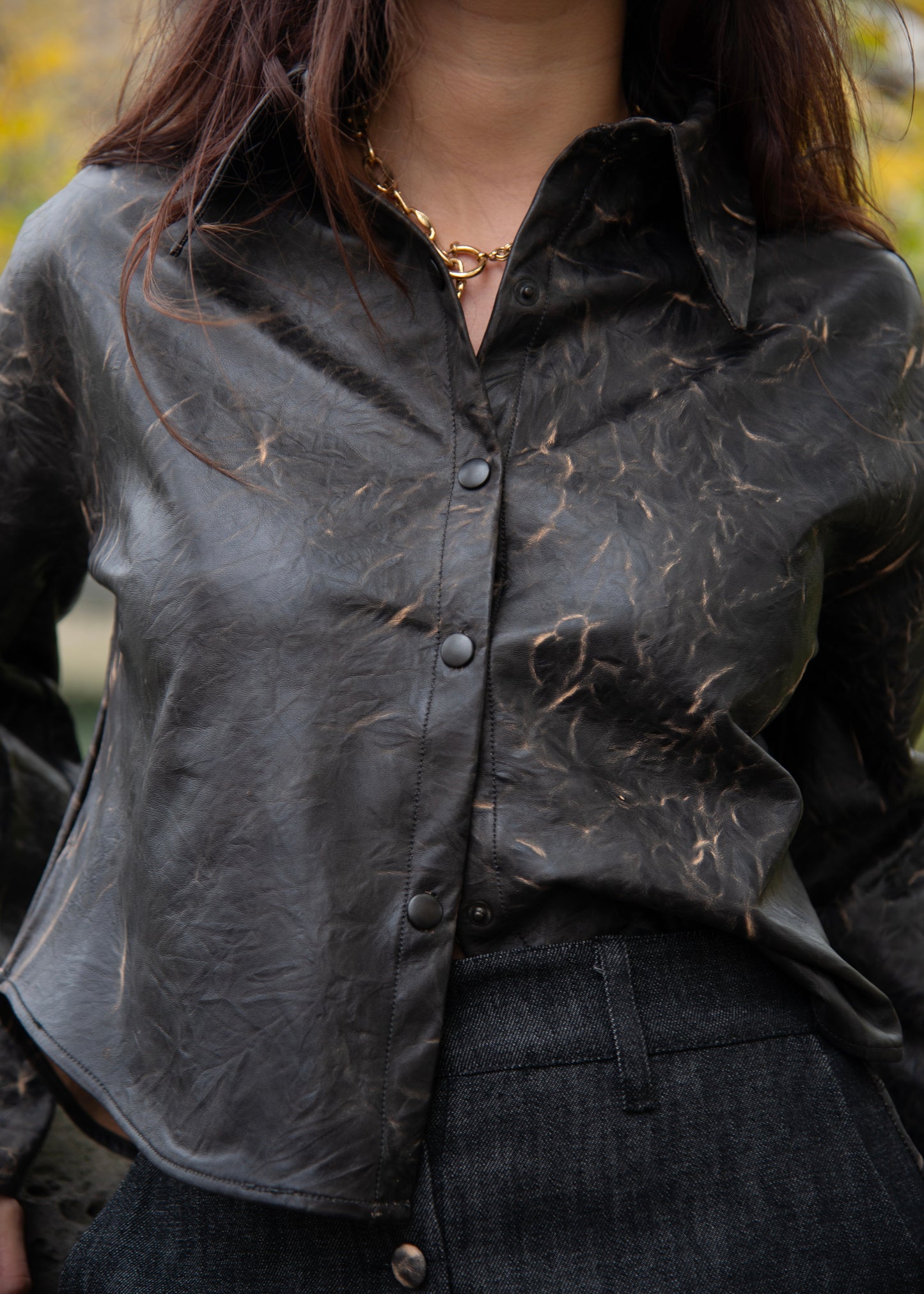 Leather set shirt & pants