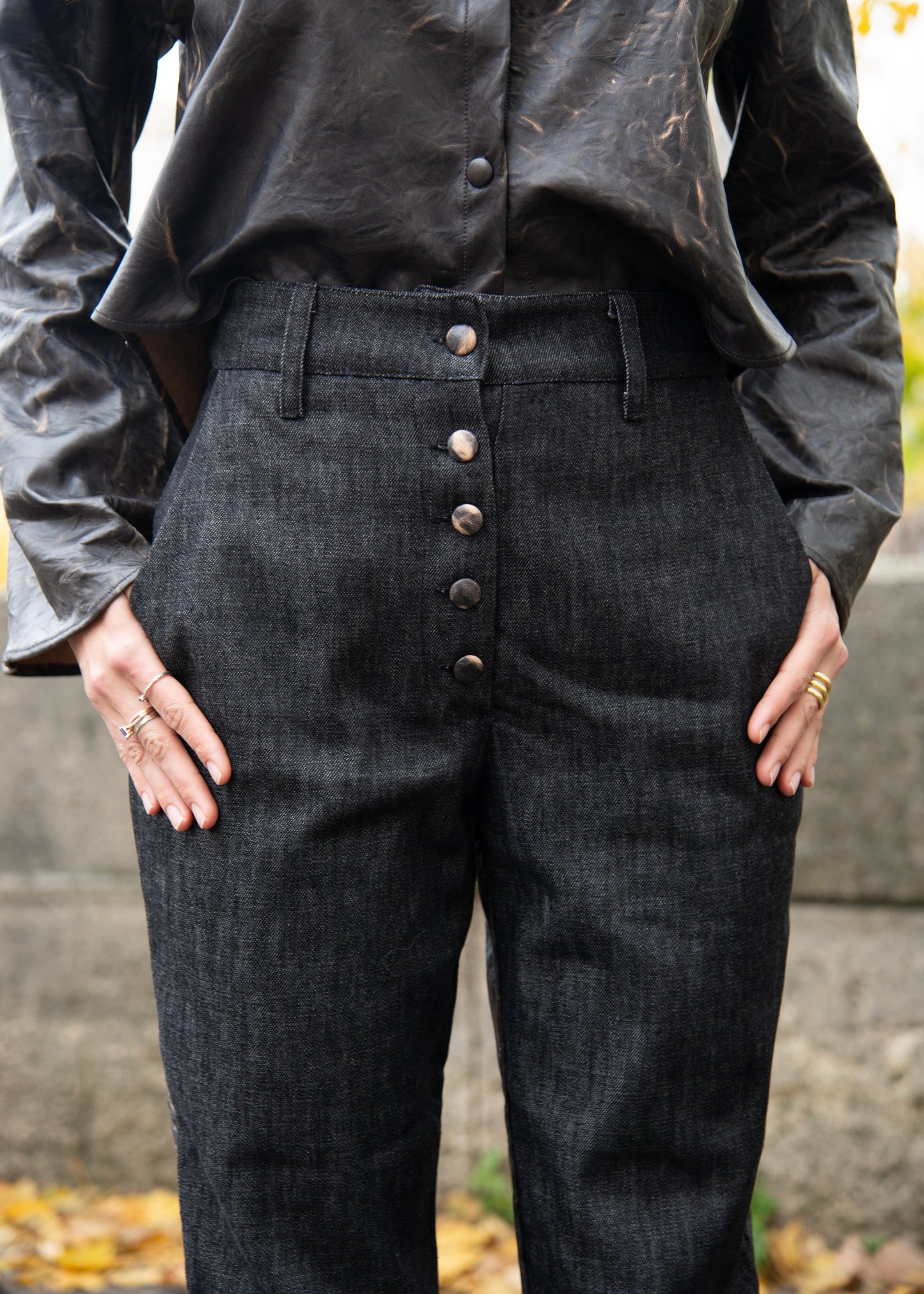 Leather set shirt & pants