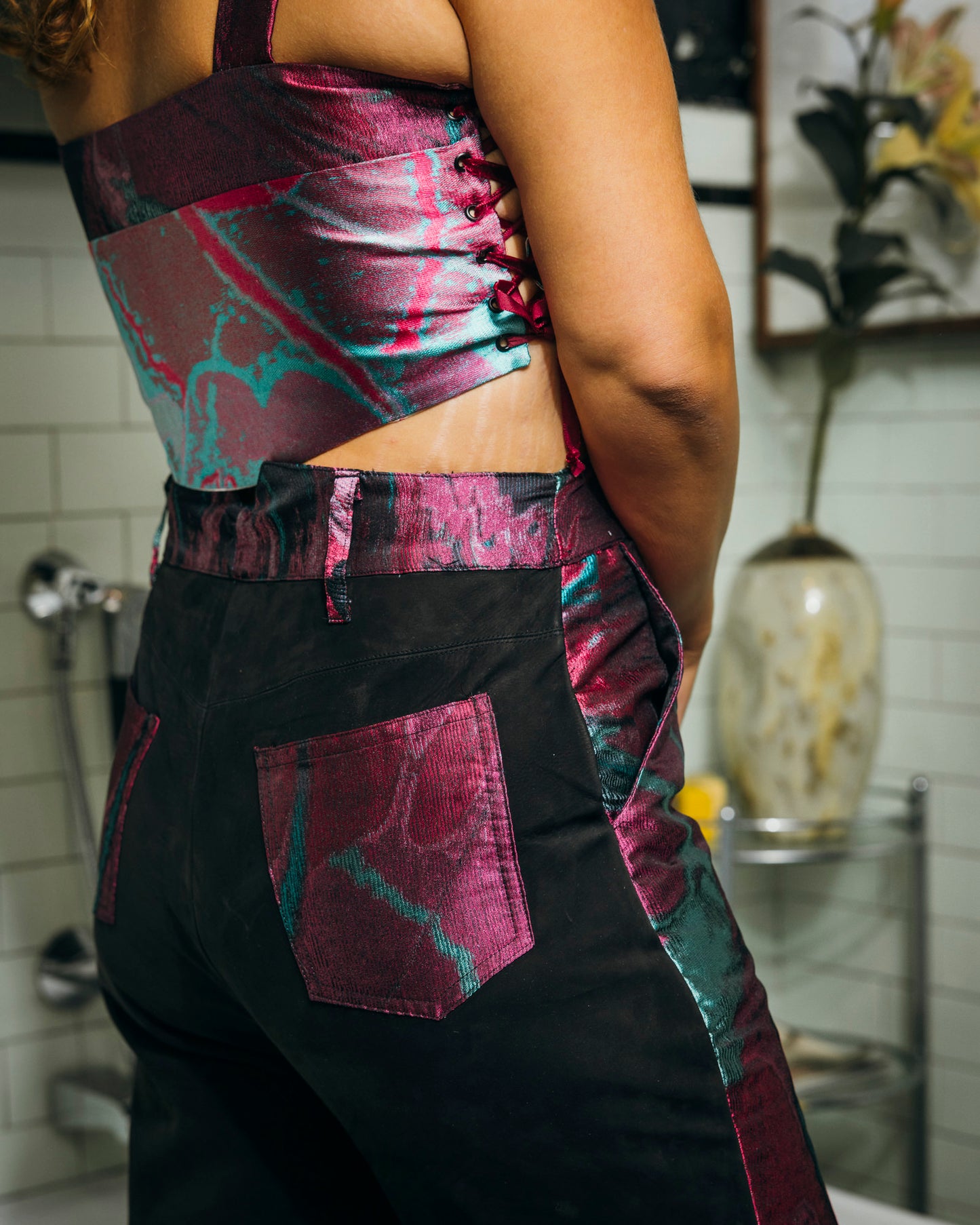 Vice Versa Pants - Jacquard & Leather