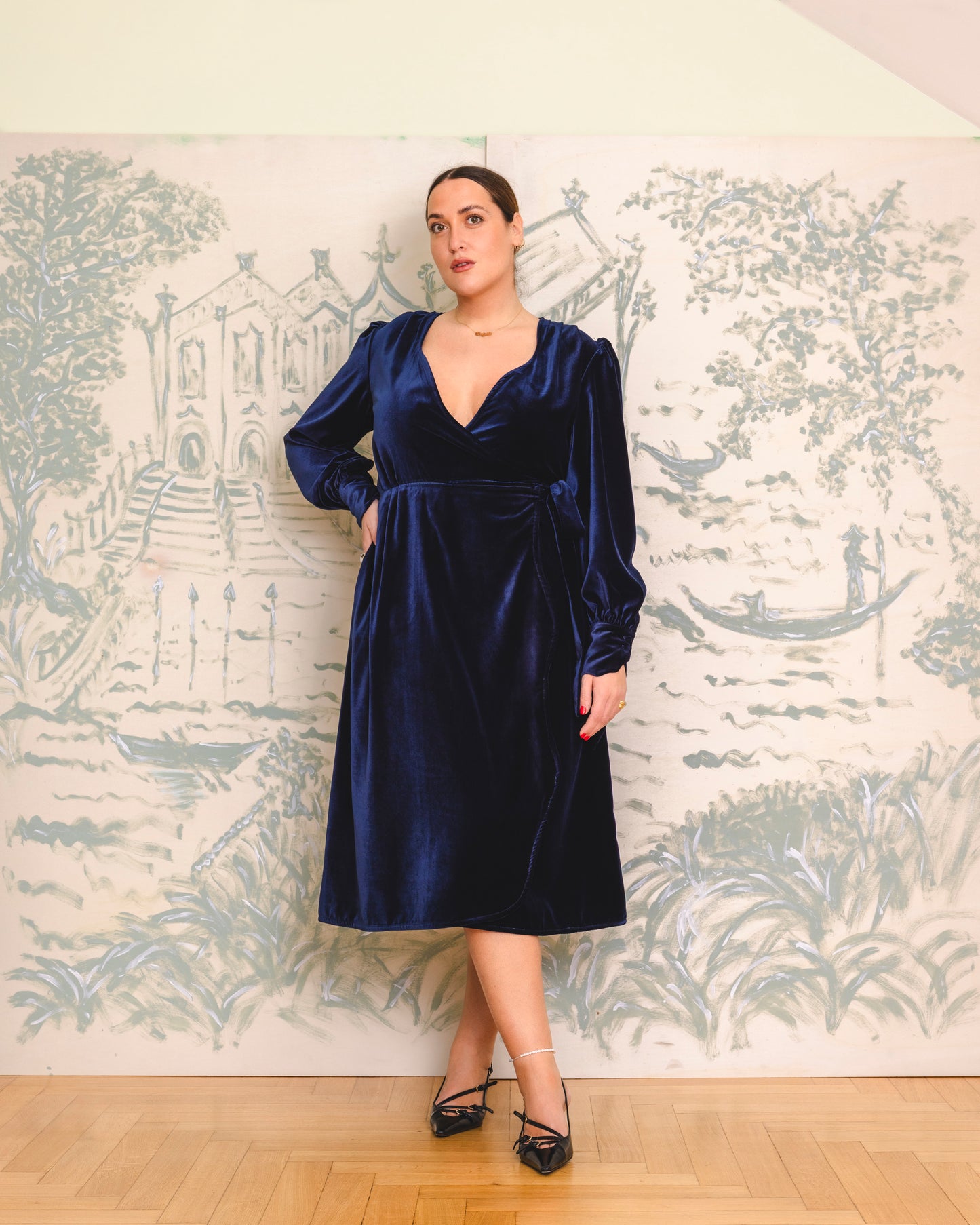 Mimosa Dress Blue Velvet