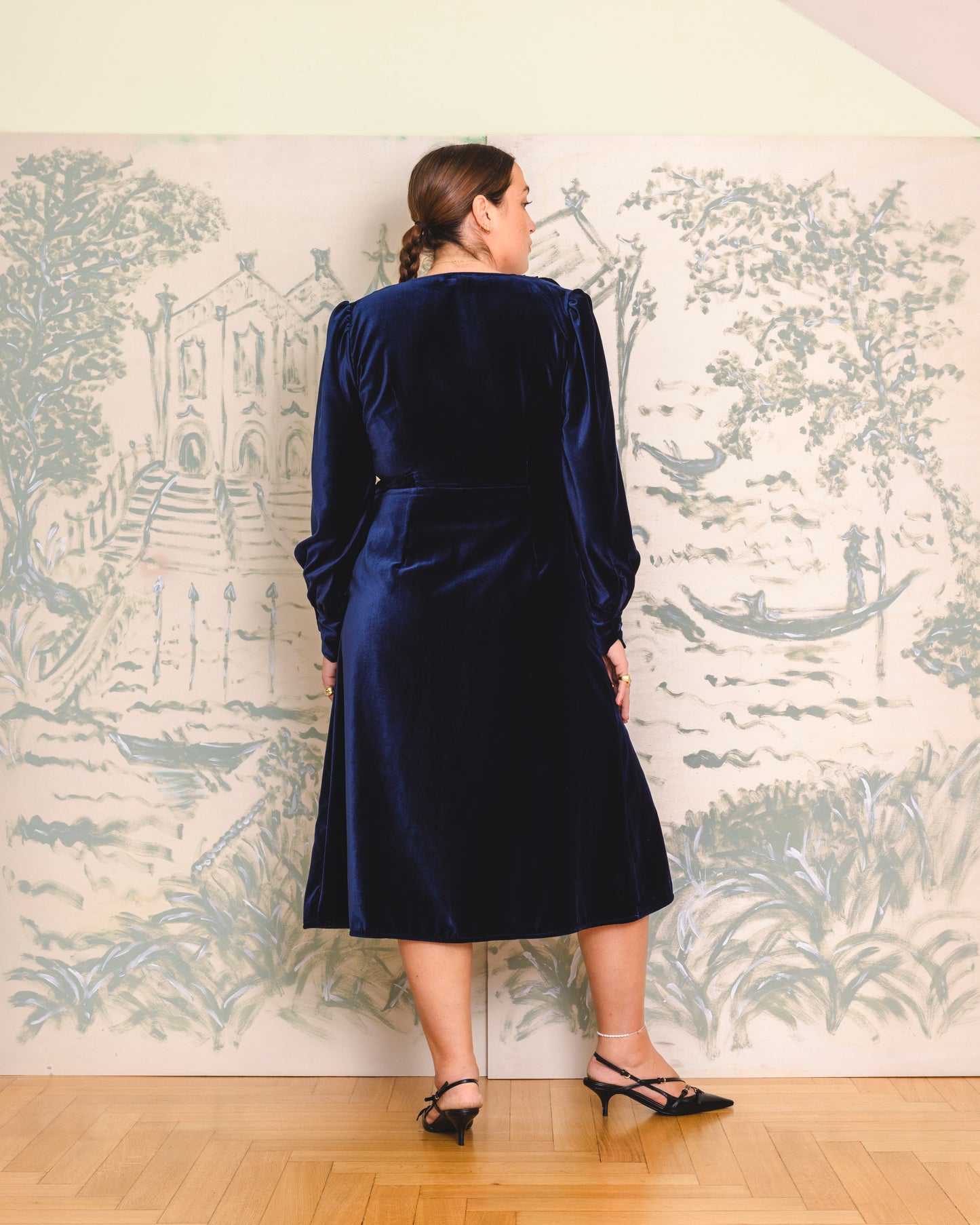 Mimosa Dress Blue Velvet