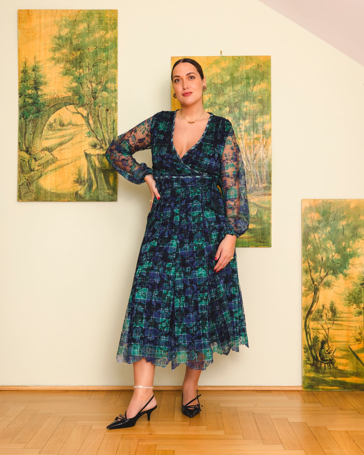 Tartan Green Set Blue