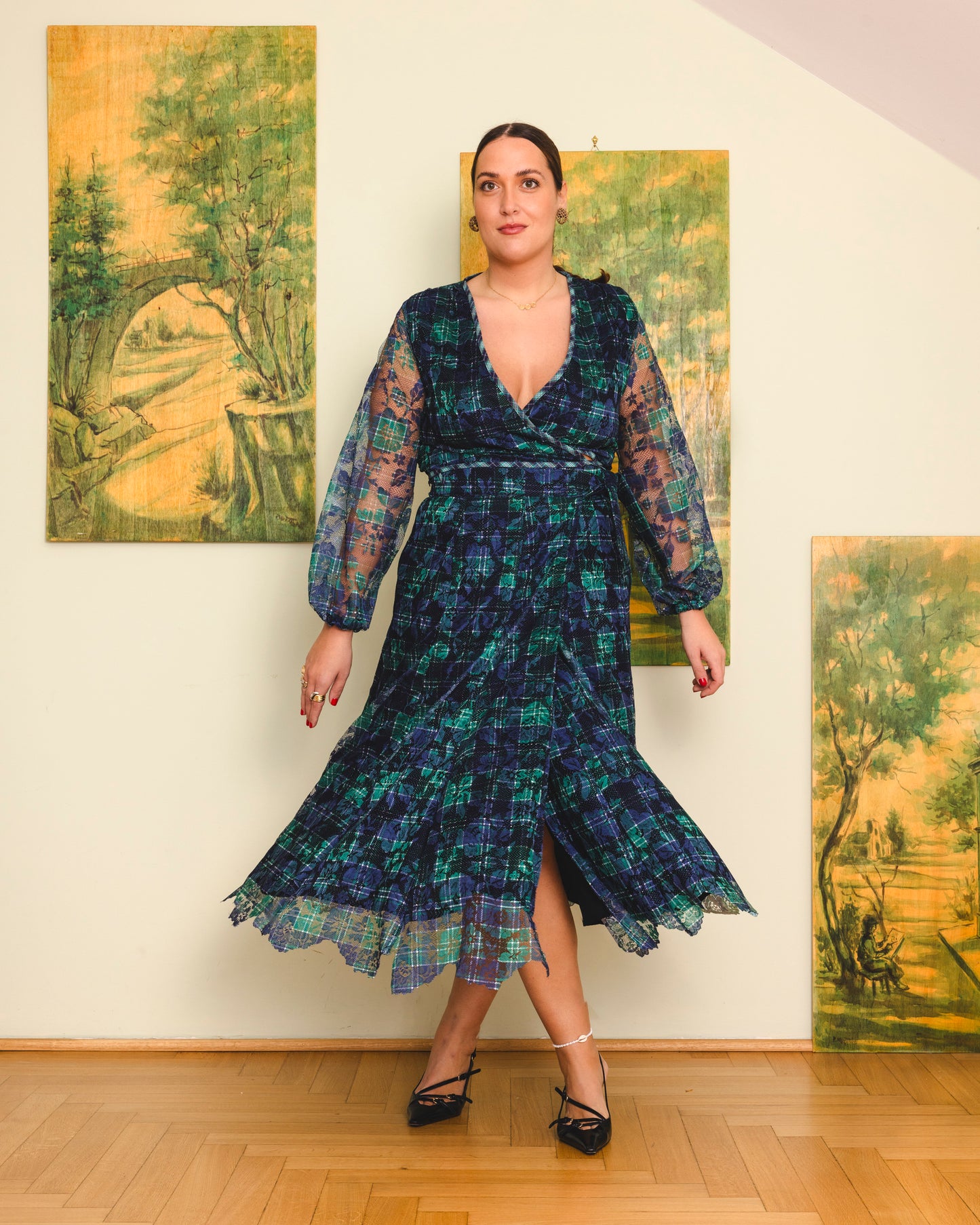 Tartan Green Set Blue