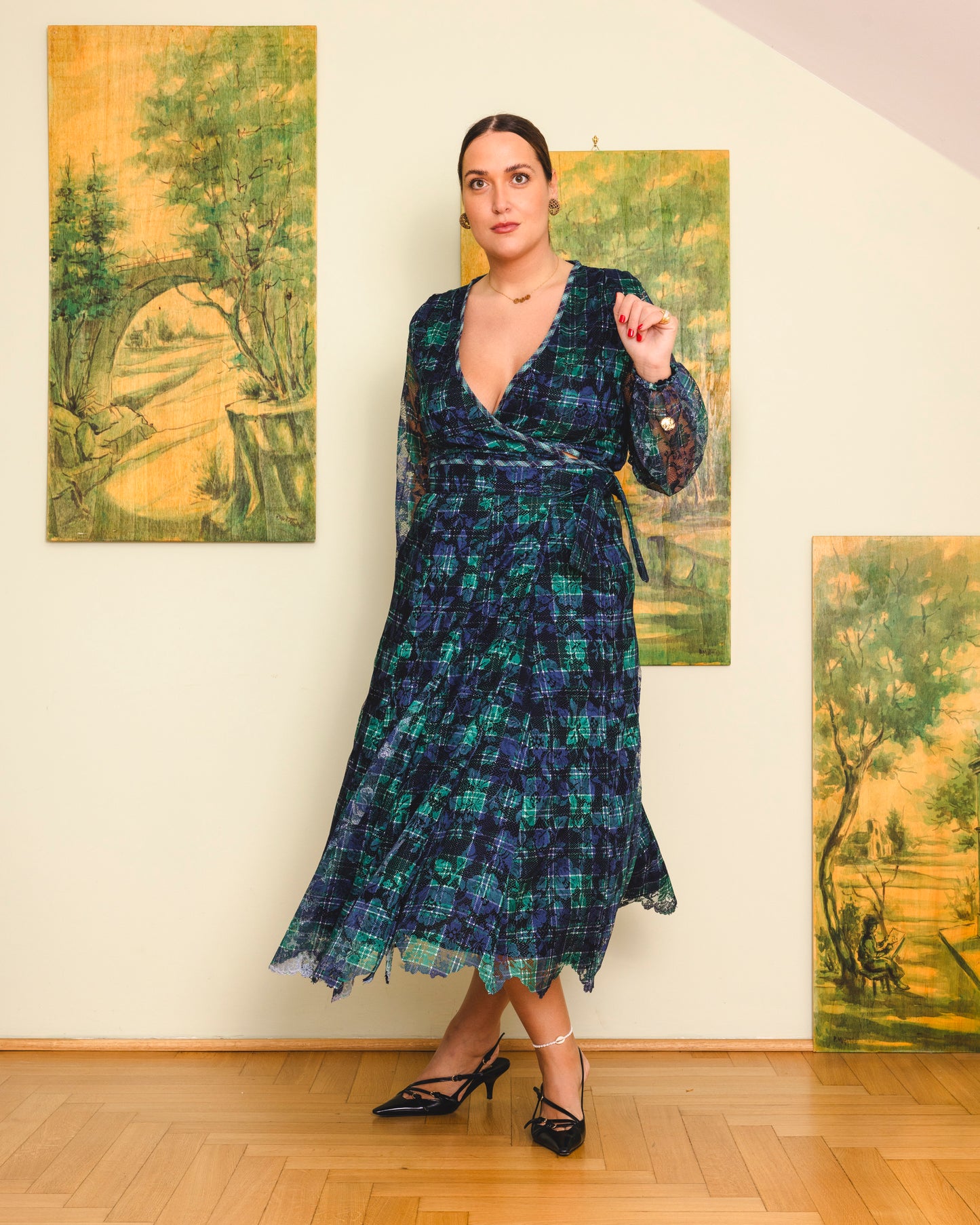 Tartan Green Set Blue