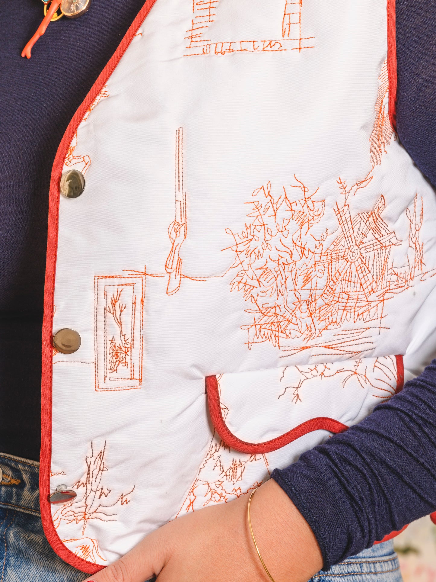 Gilet à Feuilles