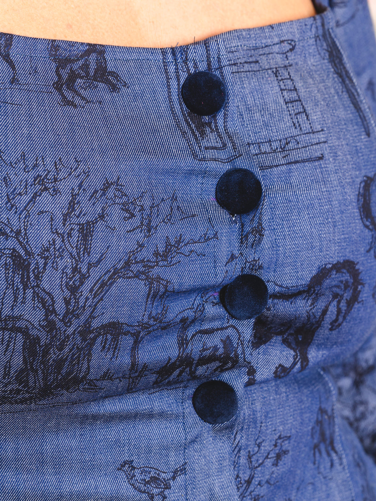 Bloom & Laced - TDJ printed denim blouse