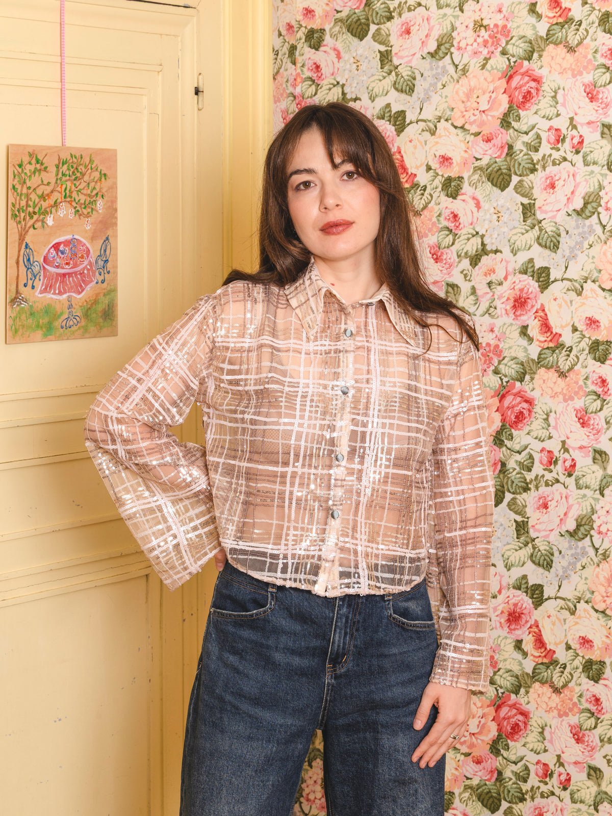 Cocktail Shirt - Sequin Tartan