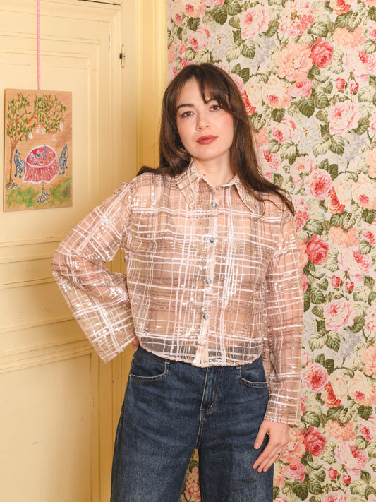 Cocktail Shirt - Sequin Tartan