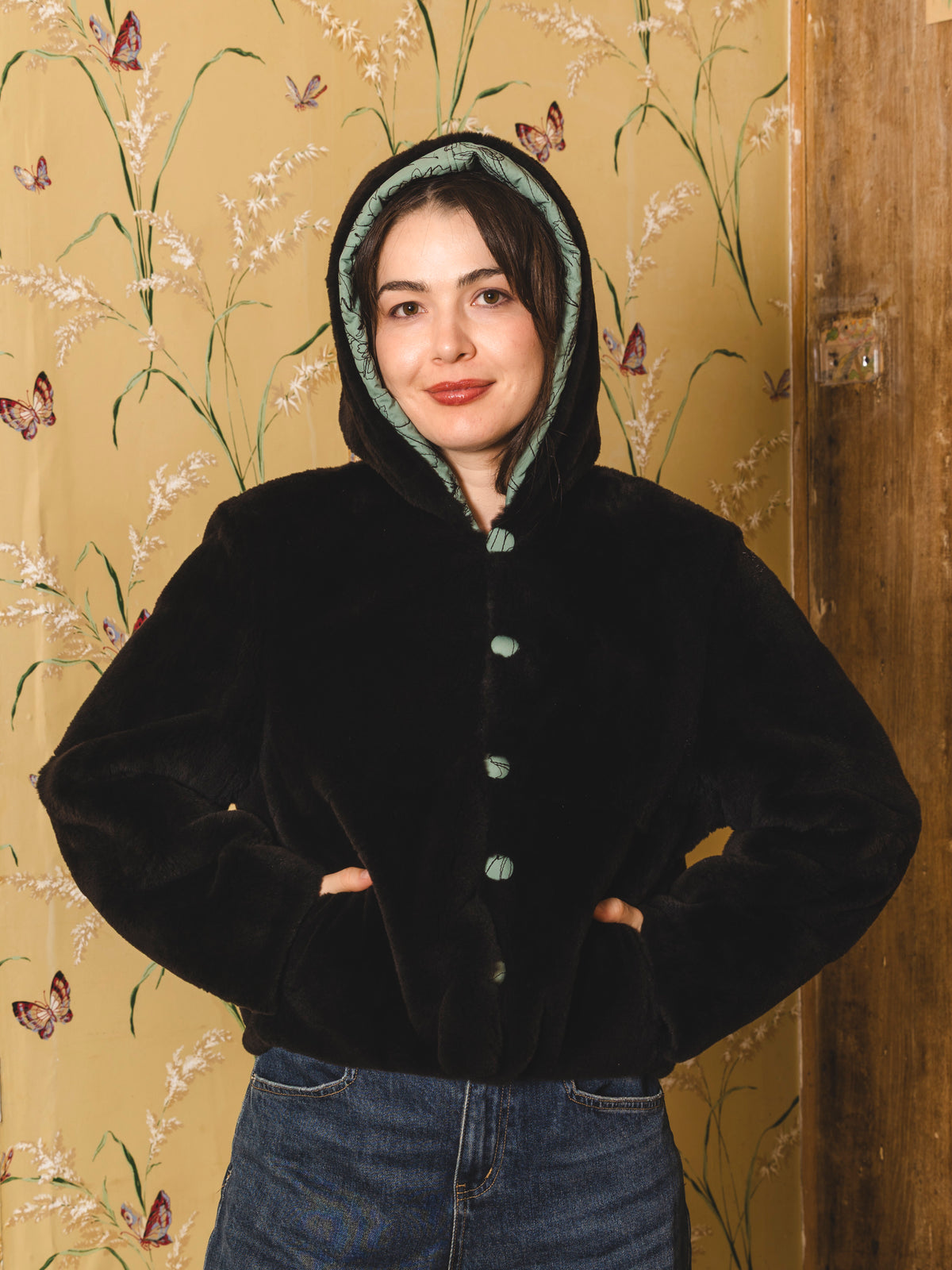 Reversible fur jacket