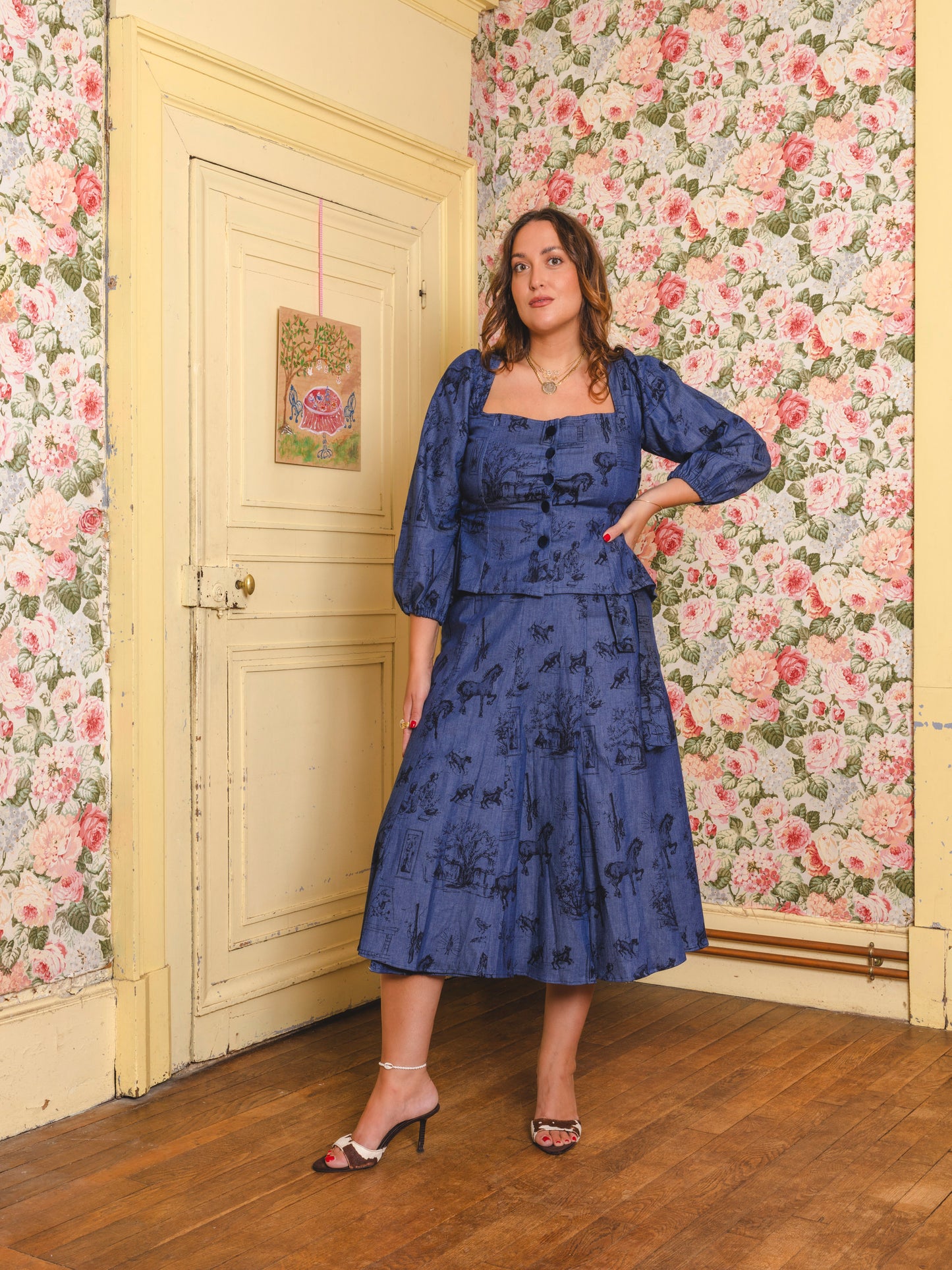Bloom & Laced - TDJ printed denim blouse