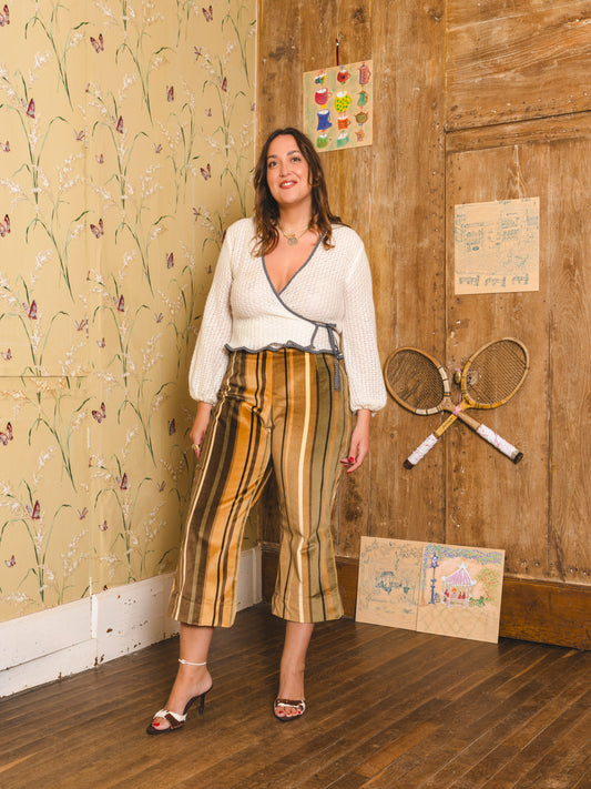Sophia Capri Pants - Velvet Stripes