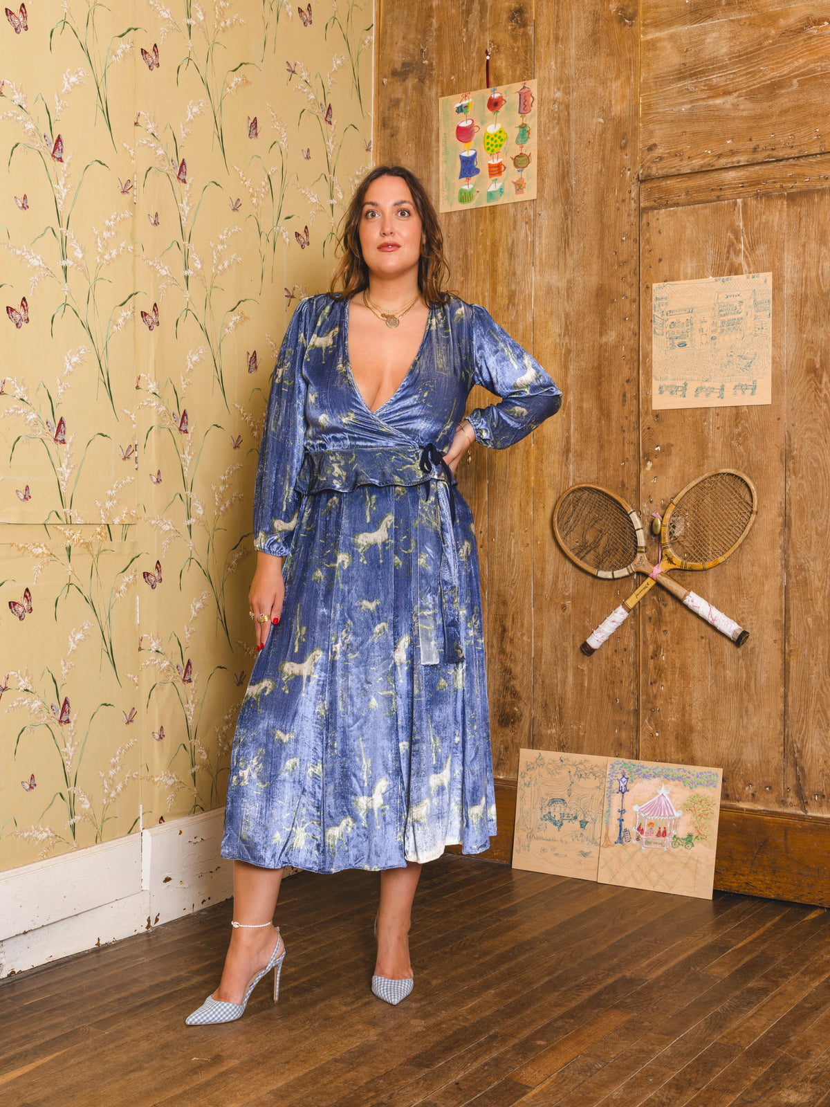 Cassis Skirt - Velvet Toile de Jouy
