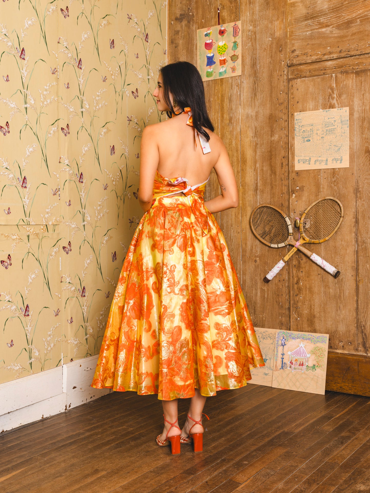 Lune top - Orange flowers