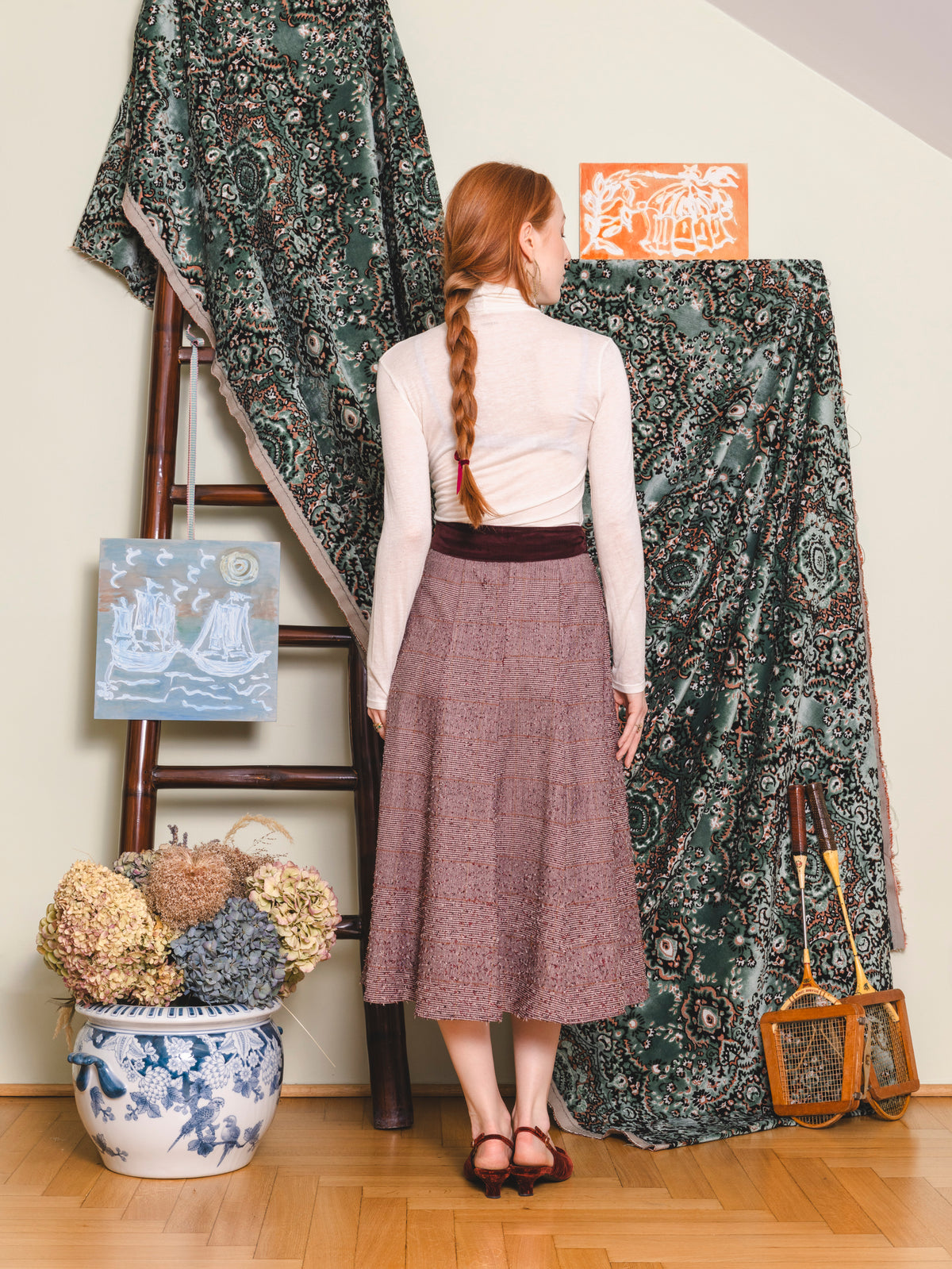 Cassis Skirt - Needle Punched Tartan Wool