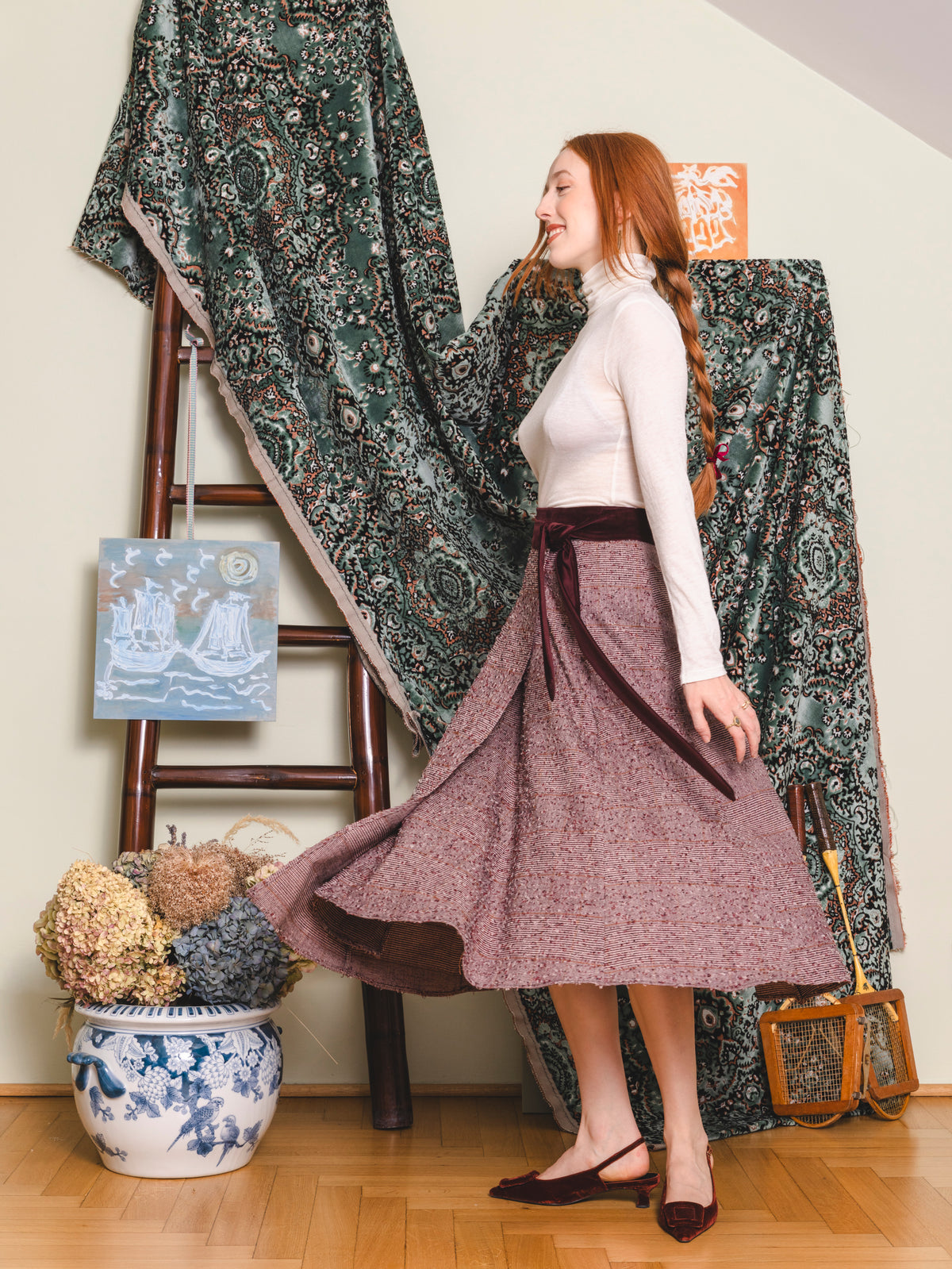 Cassis Skirt - Needle Punched Tartan Wool