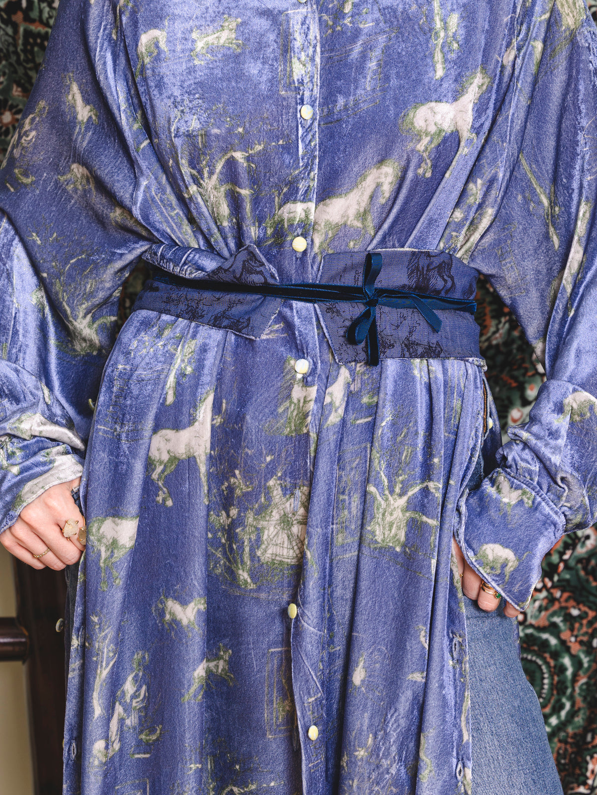 Peony dress - Velvet Toile de Jouy