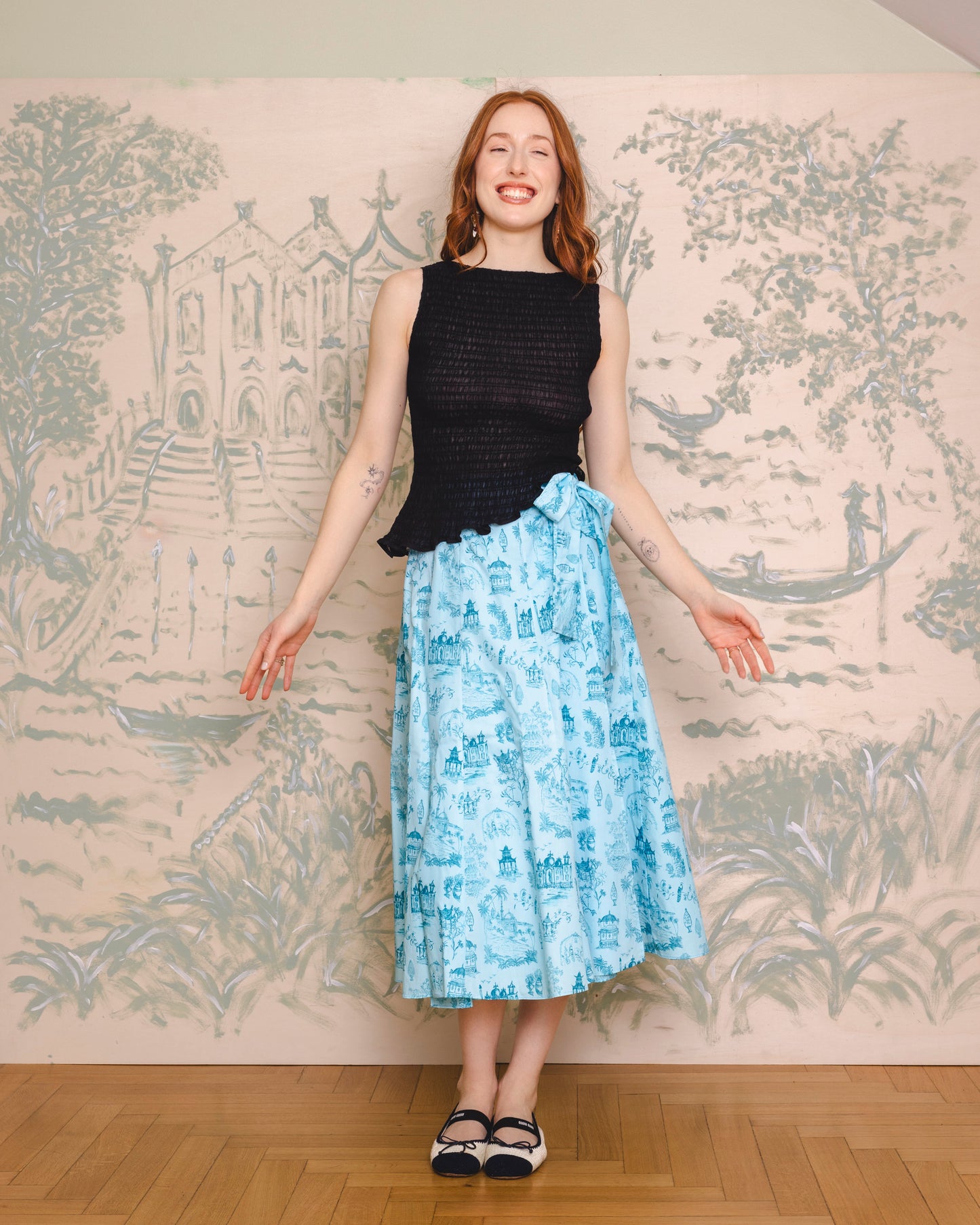 Lillies Skirt - turquoise voyage