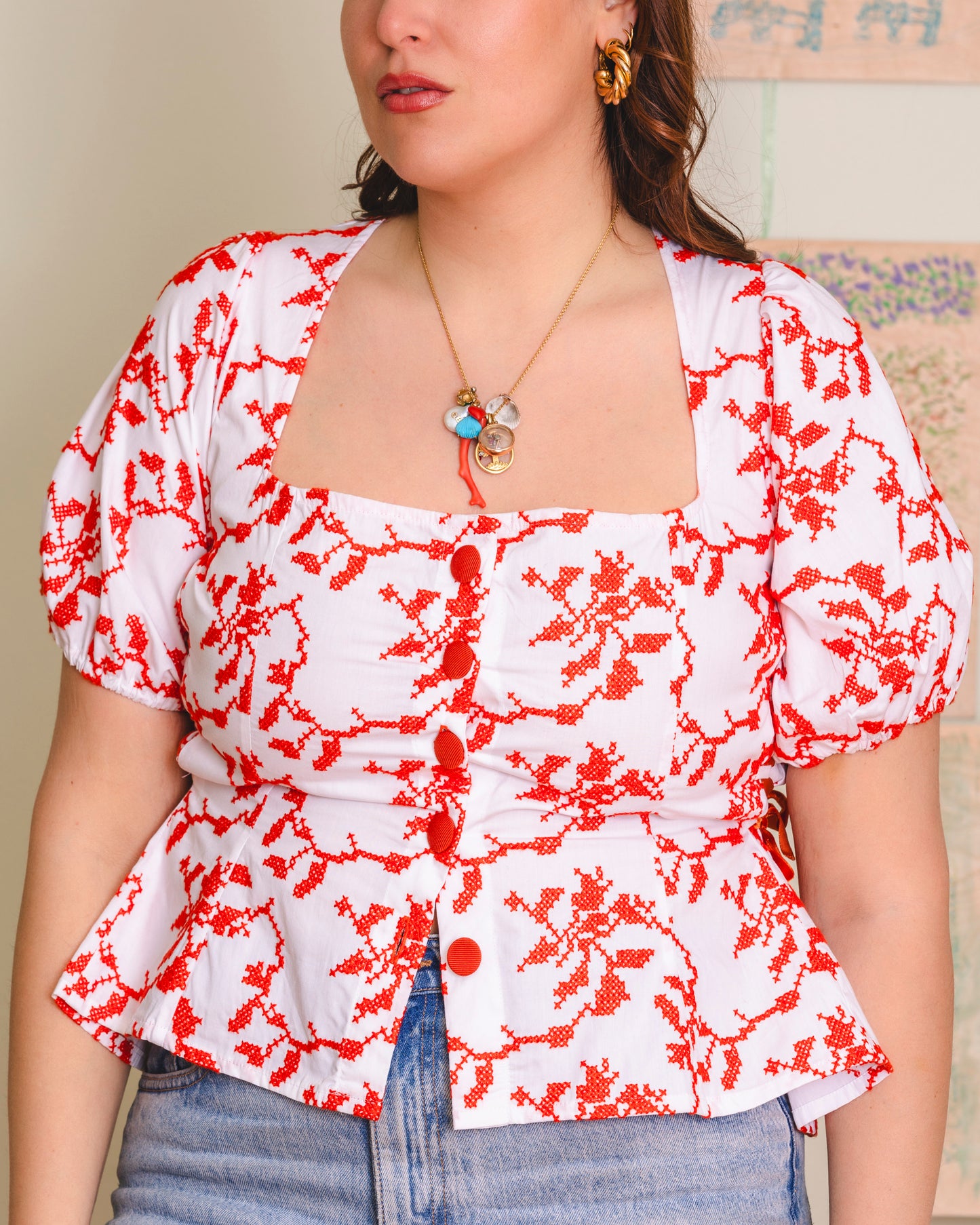 Bloom & Laced blouse - orange
