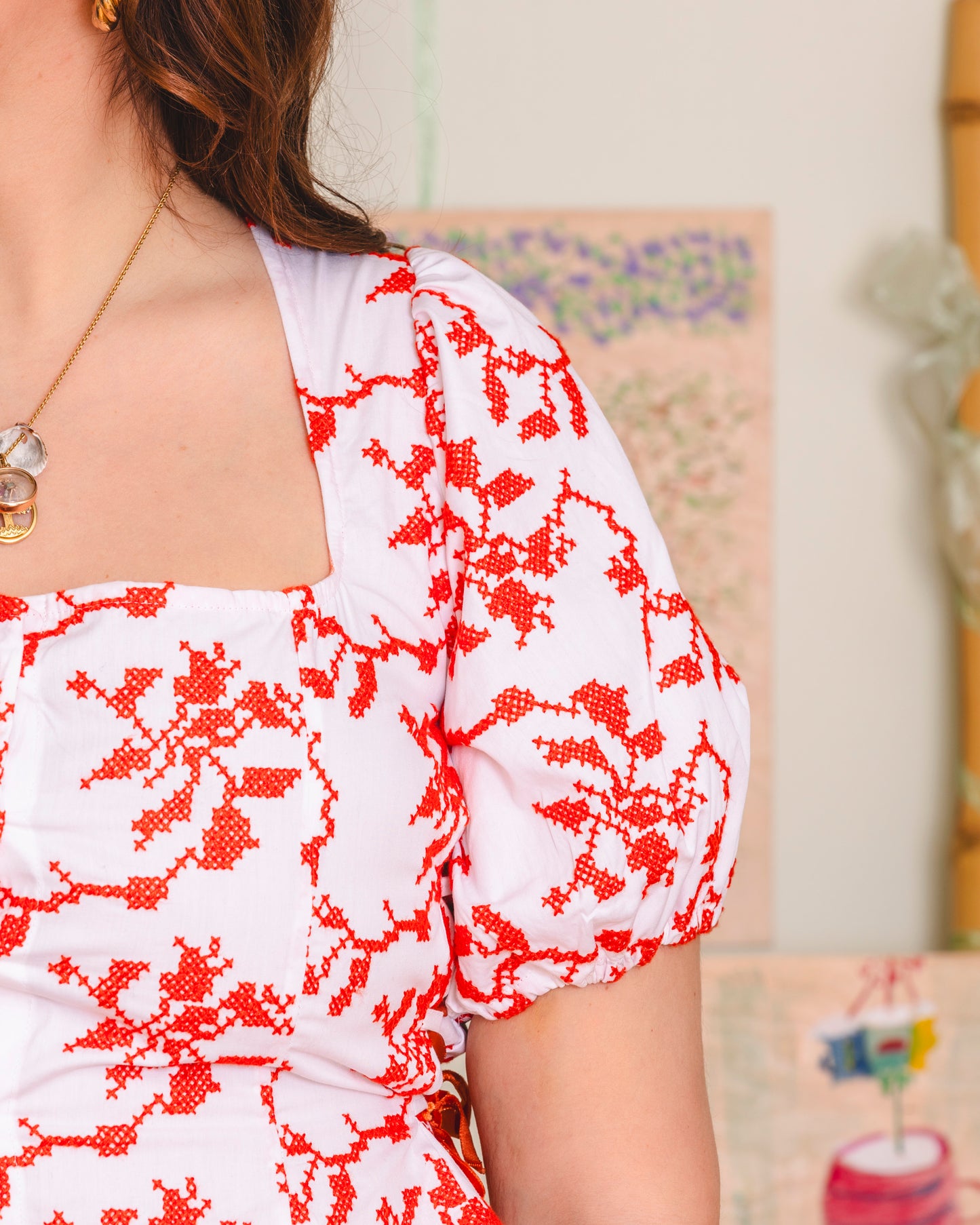 Bloom & Laced blouse - orange